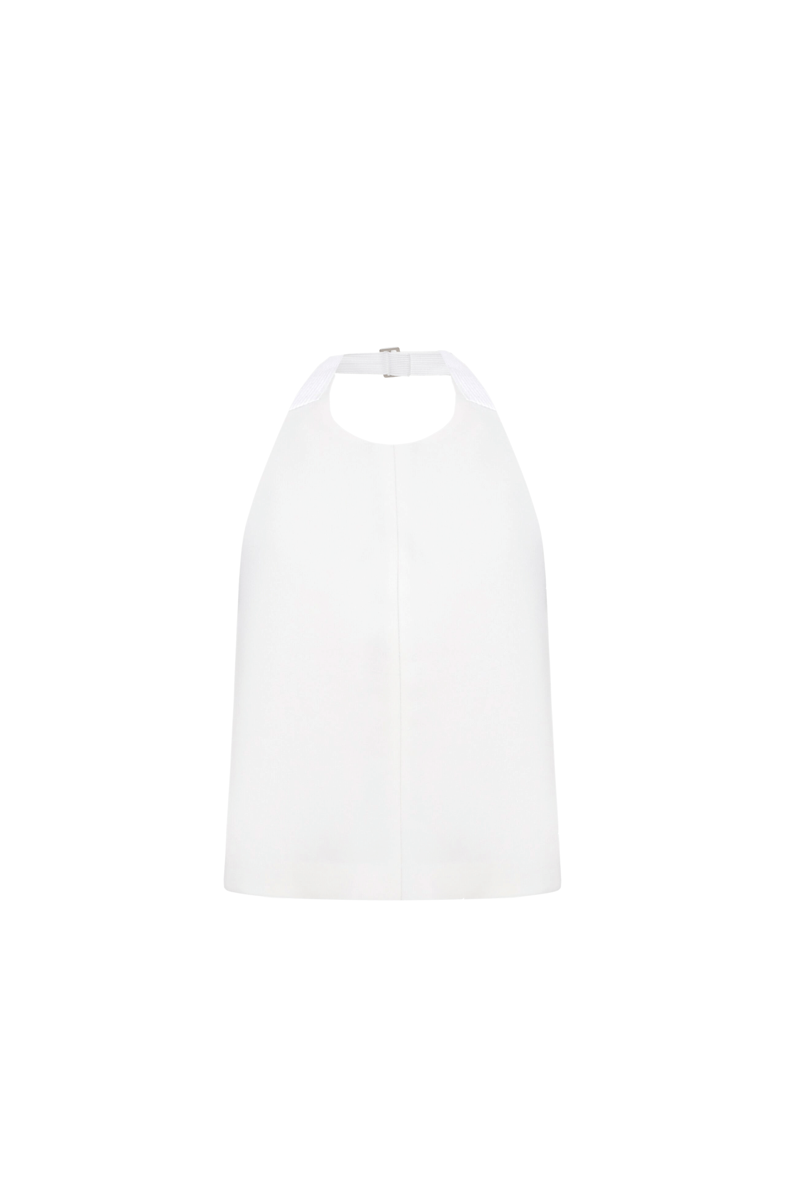 White tie top with buckle made by A.M.G