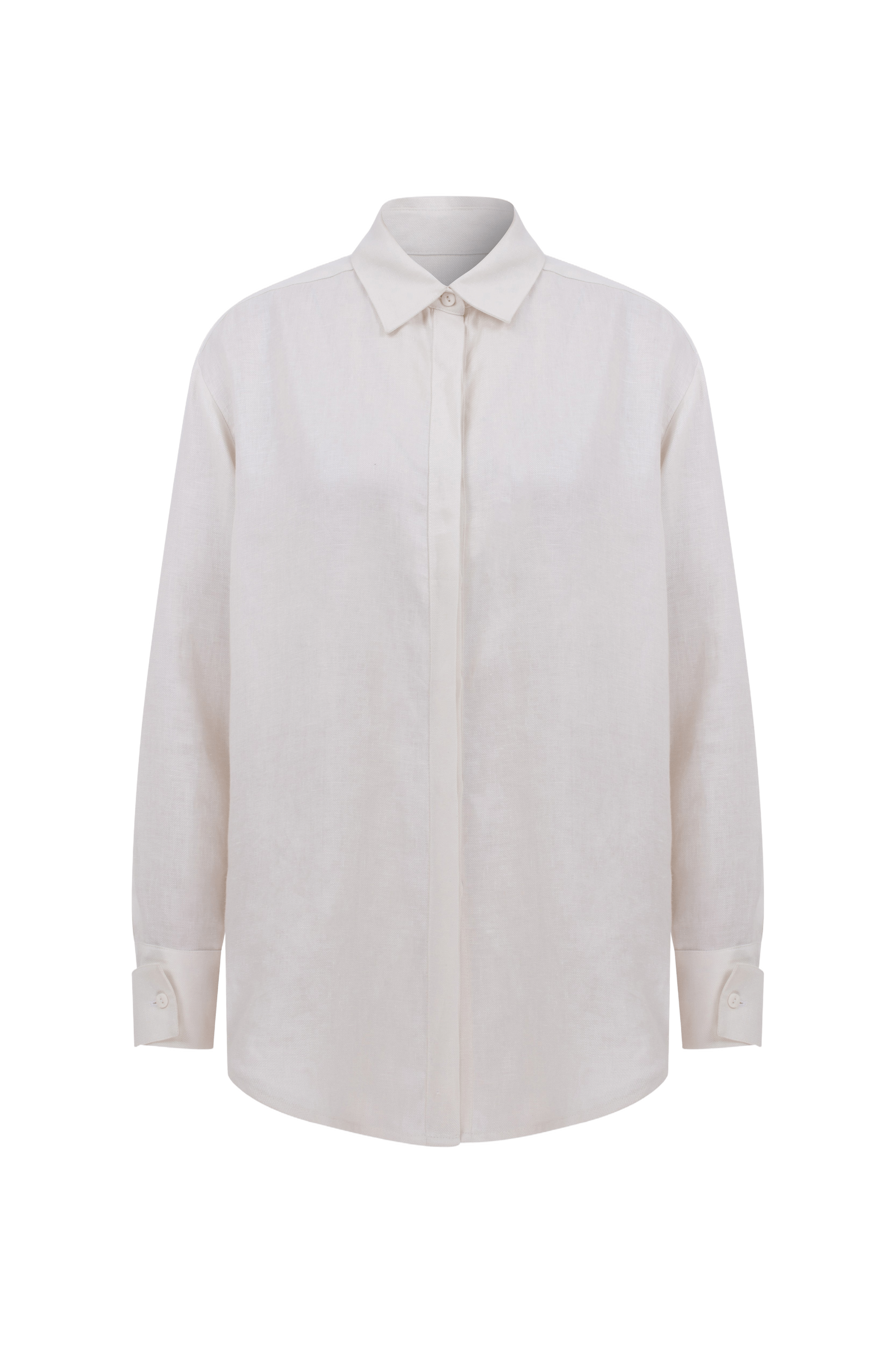Ravenna Linen Shirt In White made by Nazli Ceren