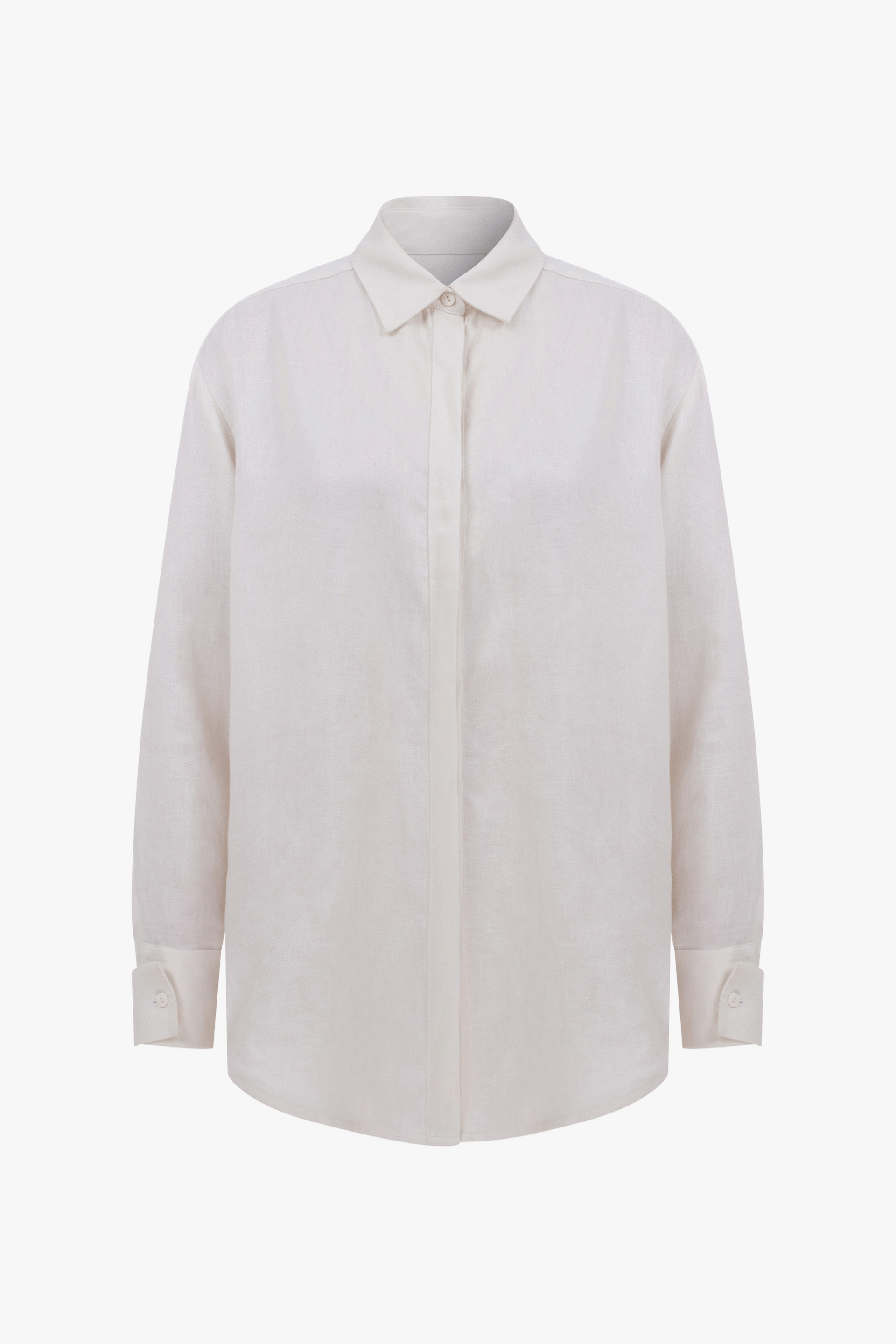 Ravenna Linen Shirt In White made by Nazli Ceren