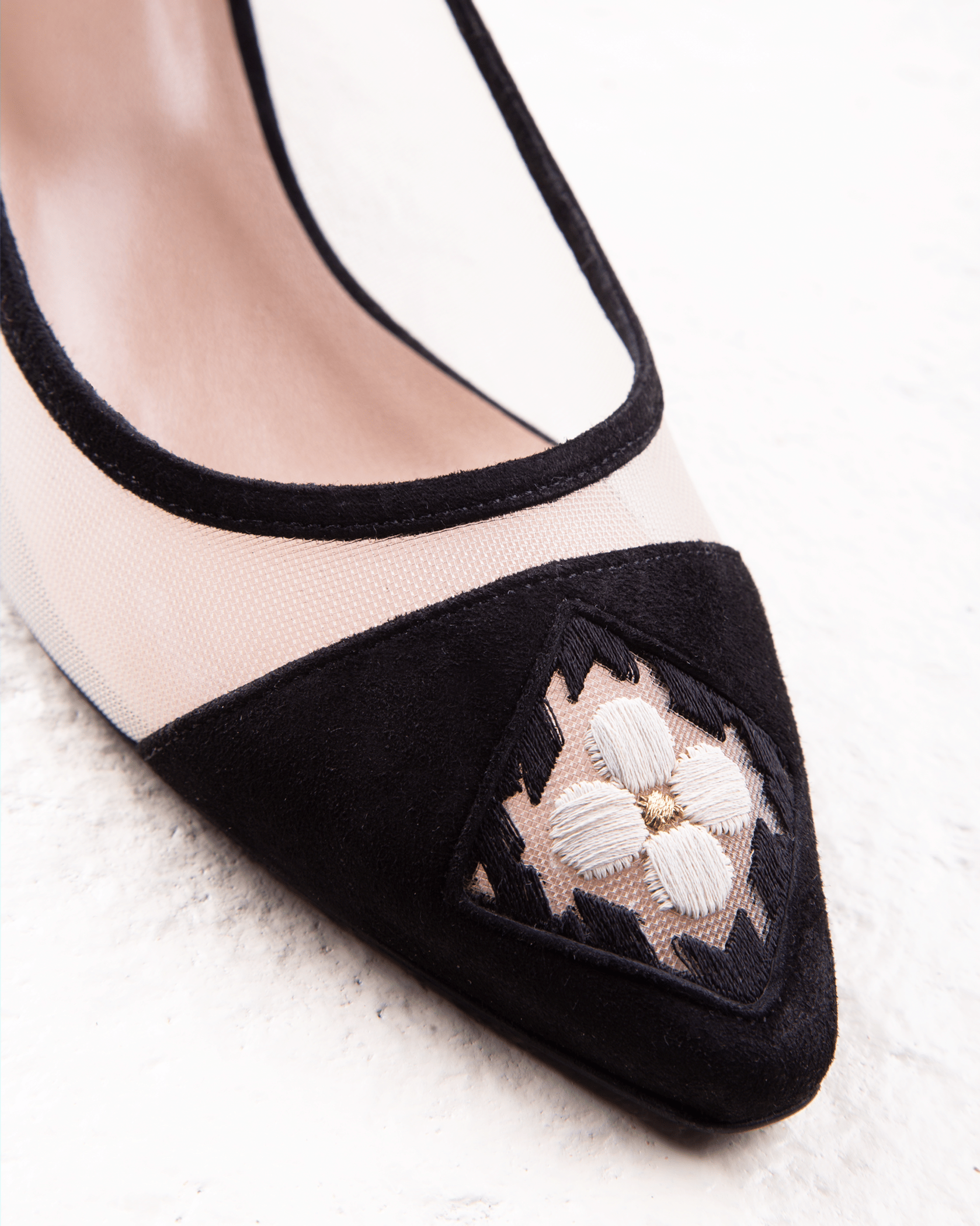 Fiorellini Pump Mesh 45 Black in Black made by ATANA