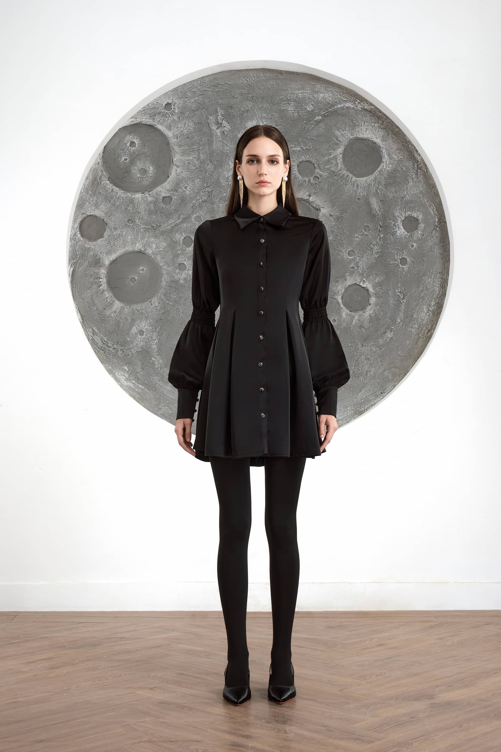 Onyx Shirt Dress made by JUSTIN TONG