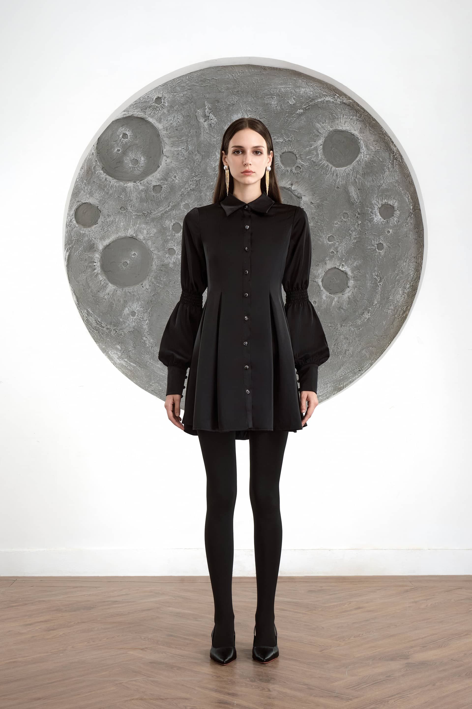 Onyx Shirt Dress made by JUSTIN TONG