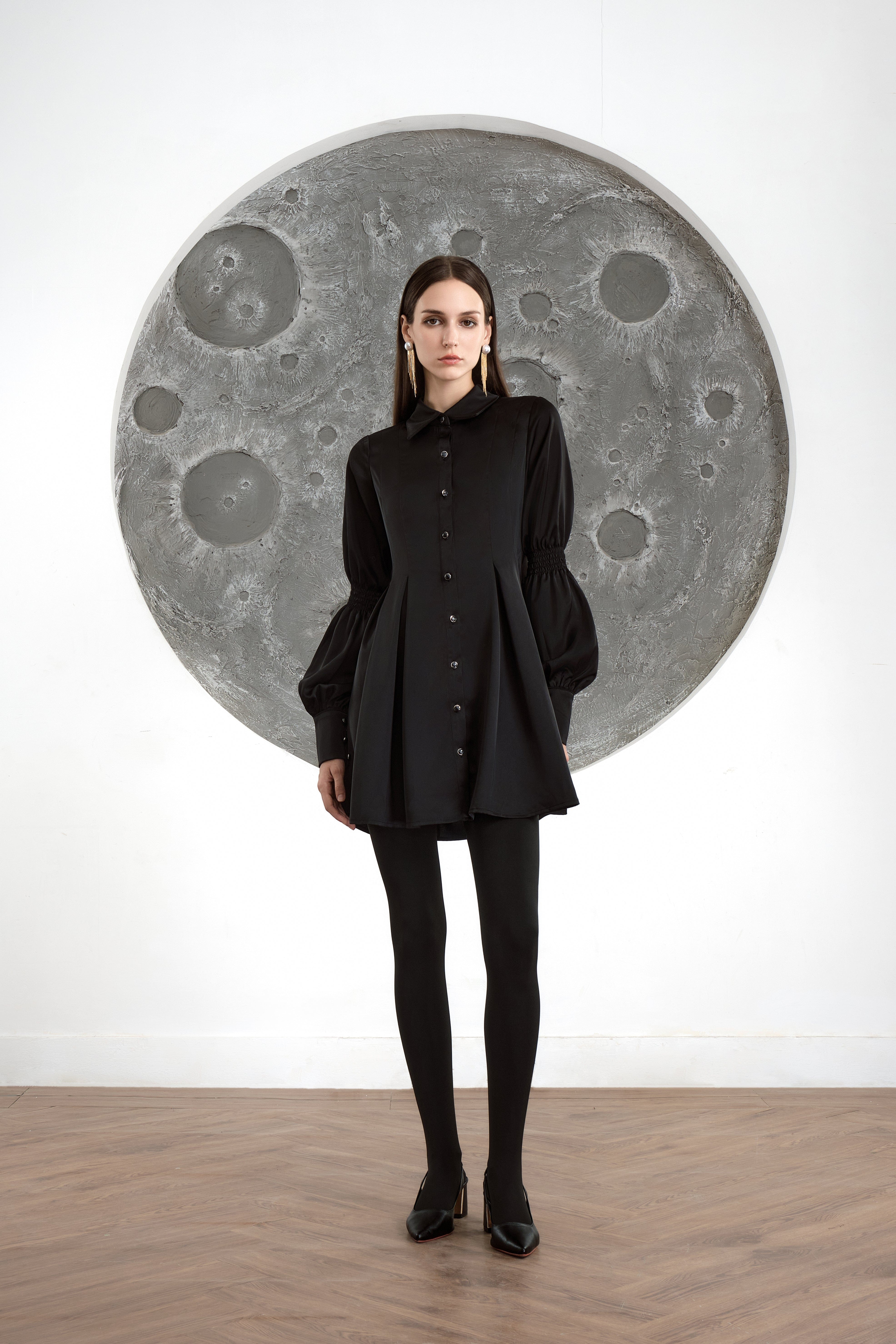 Onyx Shirt Dress made by JUSTIN TONG