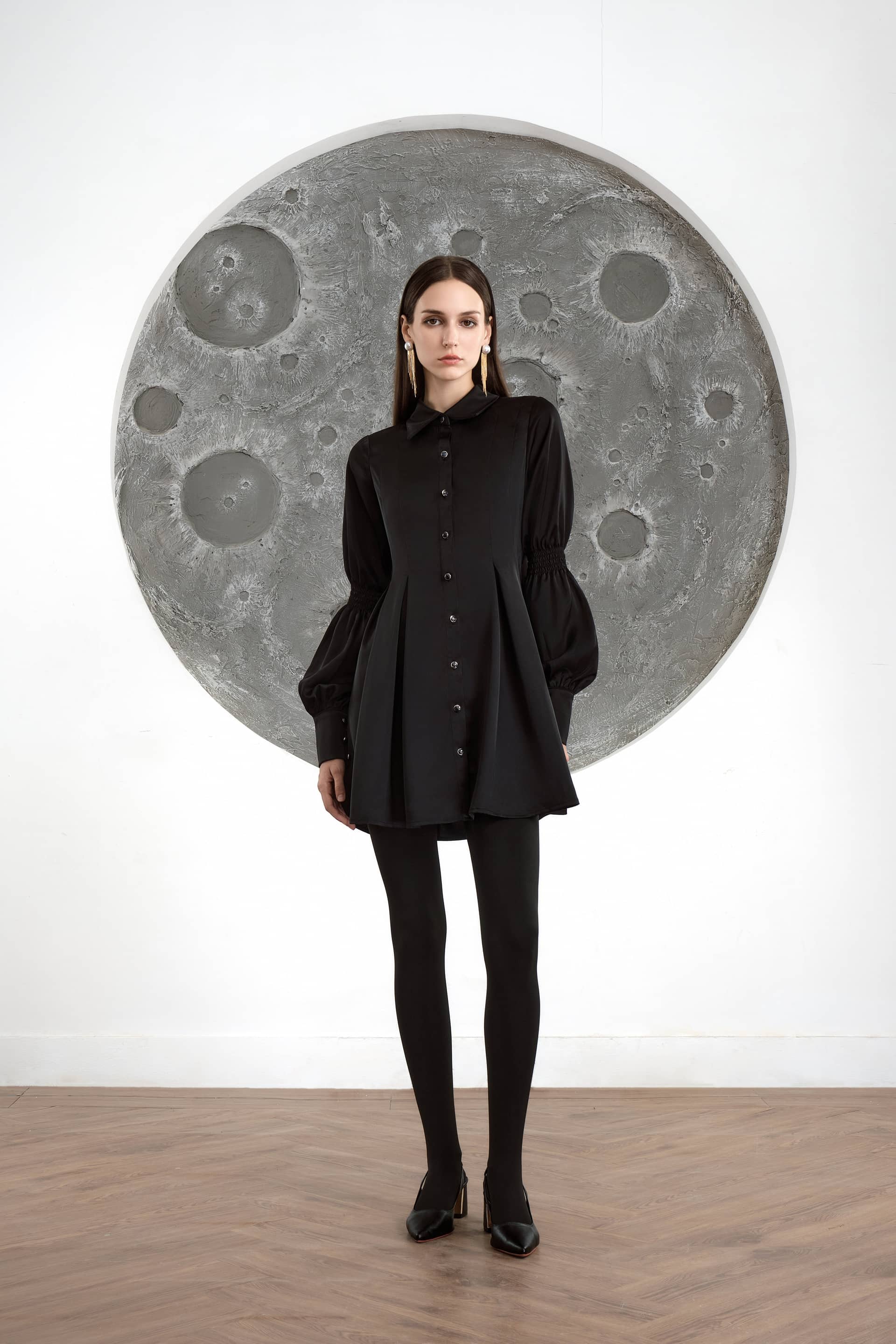 Onyx Shirt Dress made by JUSTIN TONG