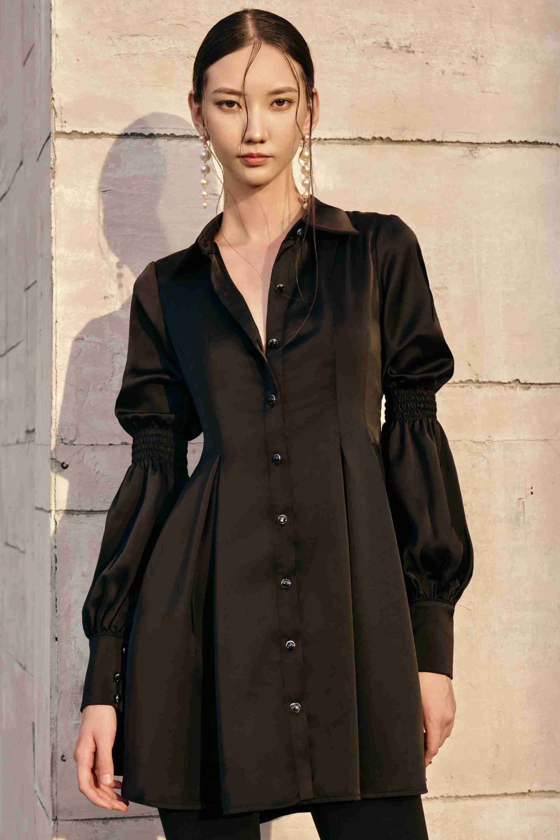 Onyx Shirt Dress made by JUSTIN TONG