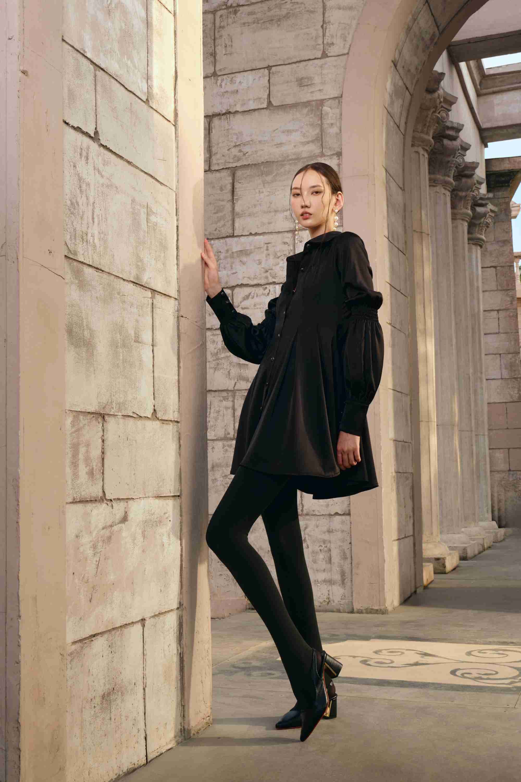 Onyx Shirt Dress made by JUSTIN TONG