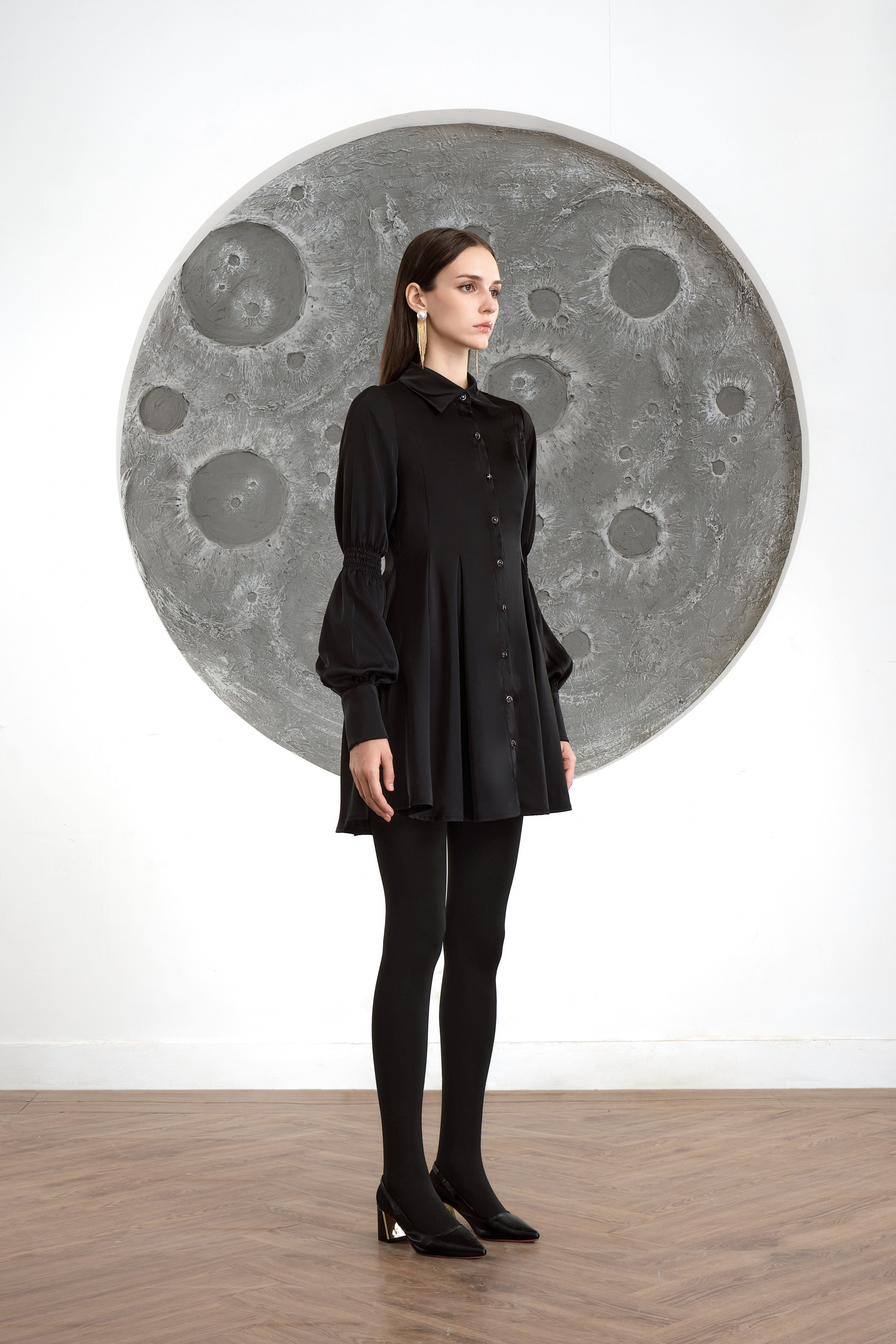 Onyx Shirt Dress made by JUSTIN TONG