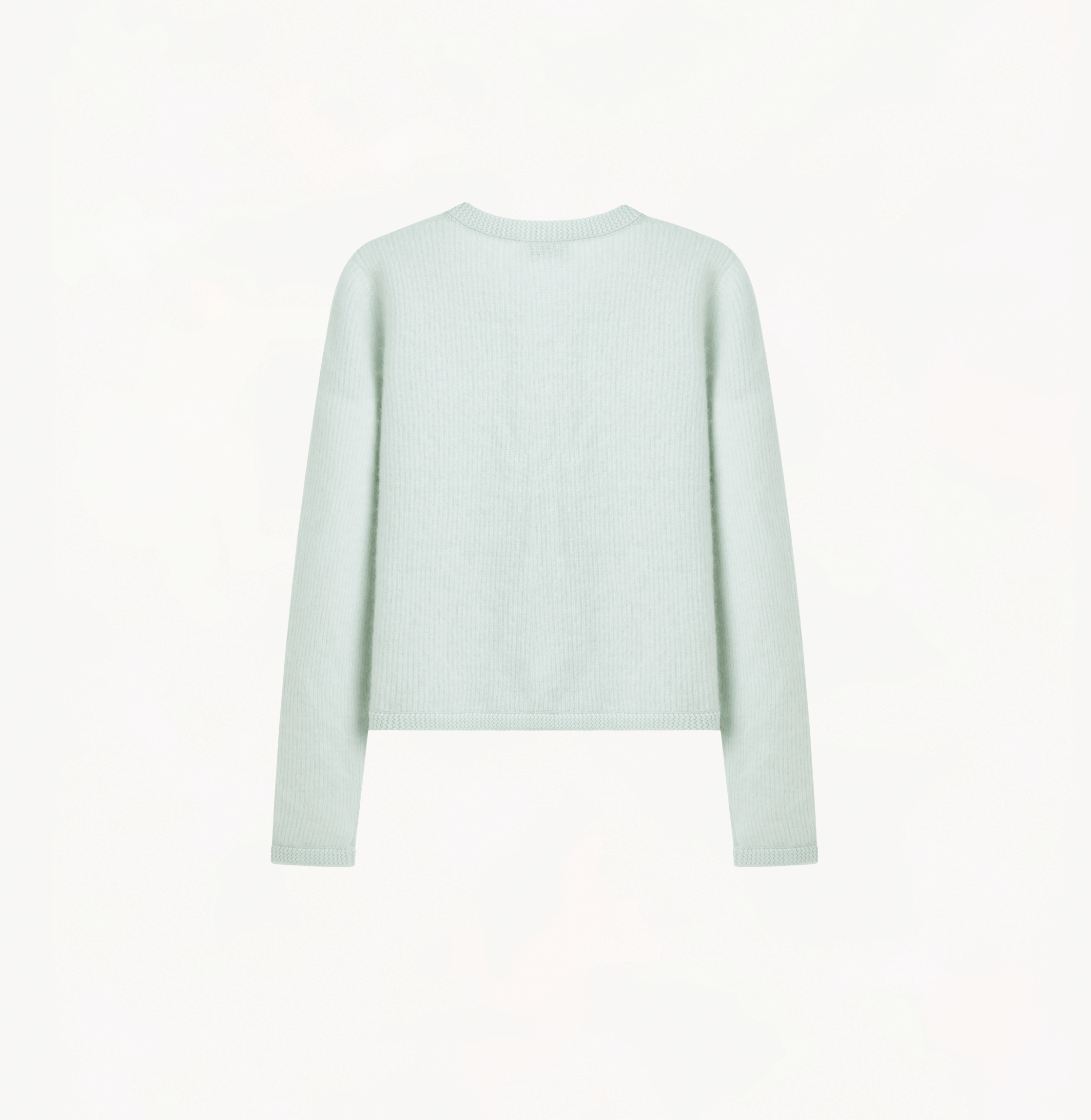 FLUFFY CASHMERE CREWNECK CARDIGAN in Green made by CRUSH Collection