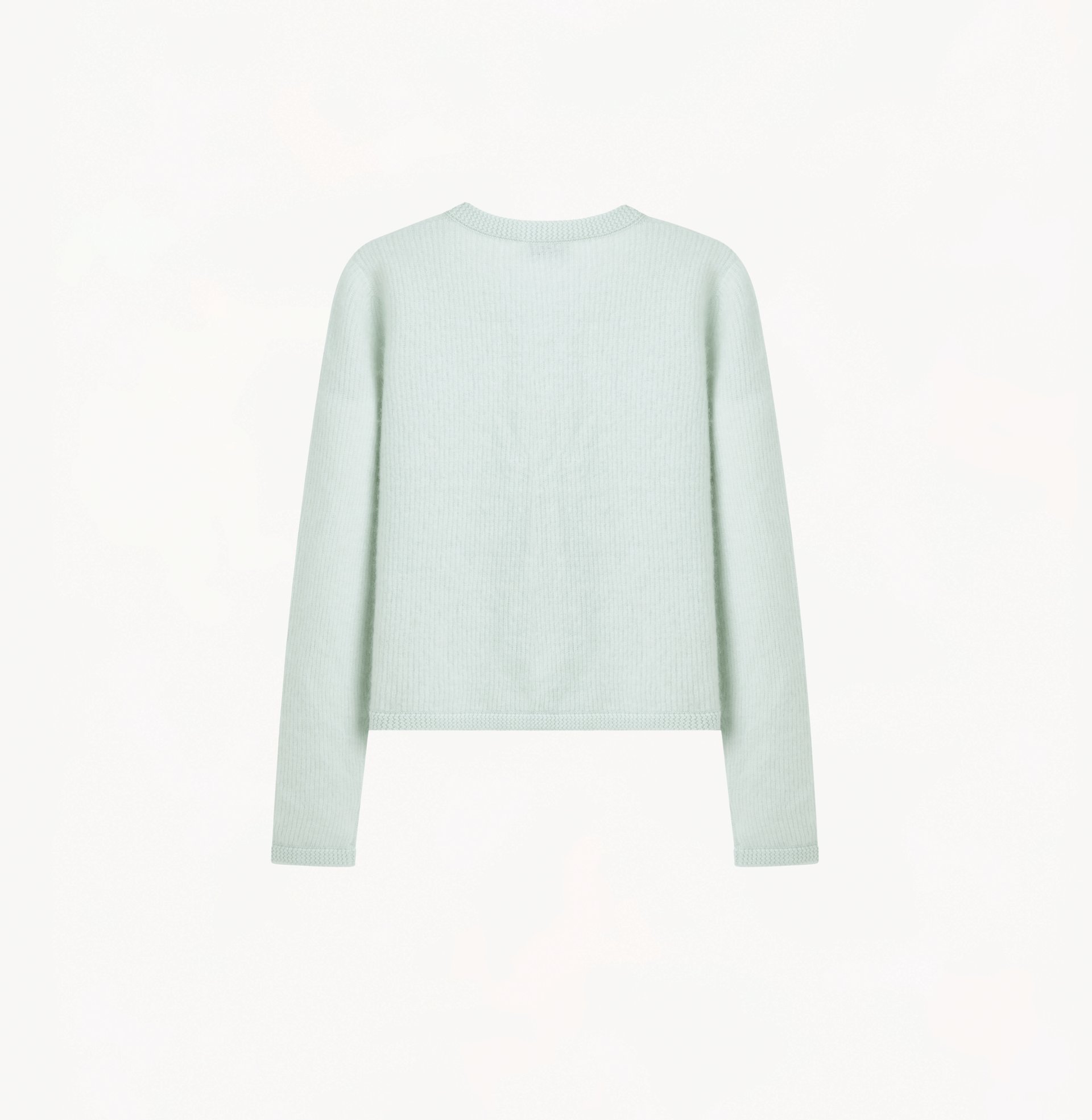 FLUFFY CASHMERE CREWNECK CARDIGAN in Green made by CRUSH Collection