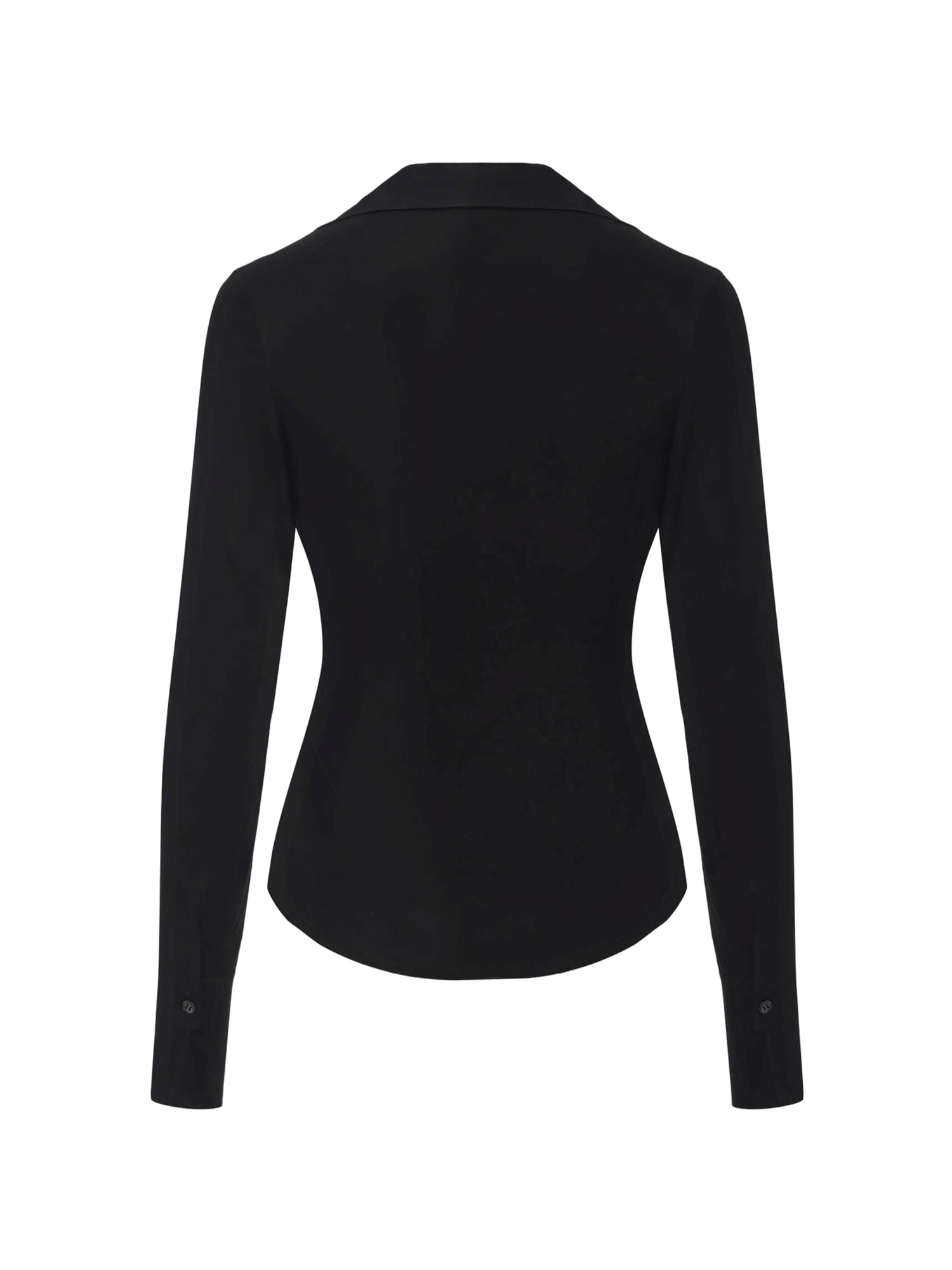 Georgina Tailored Long Sleeve Black Button-Down Shirt made by Nana Jacqueline