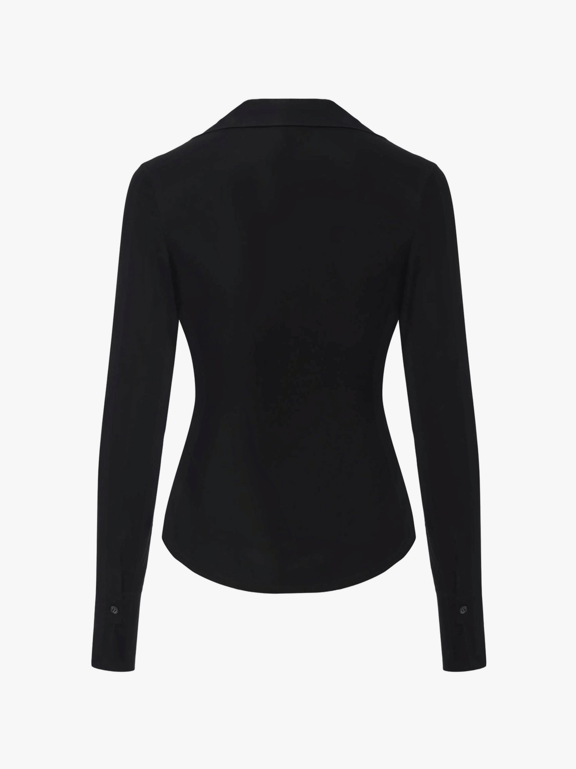 Georgina Tailored Long Sleeve Black Button-Down Shirt made by Nana Jacqueline