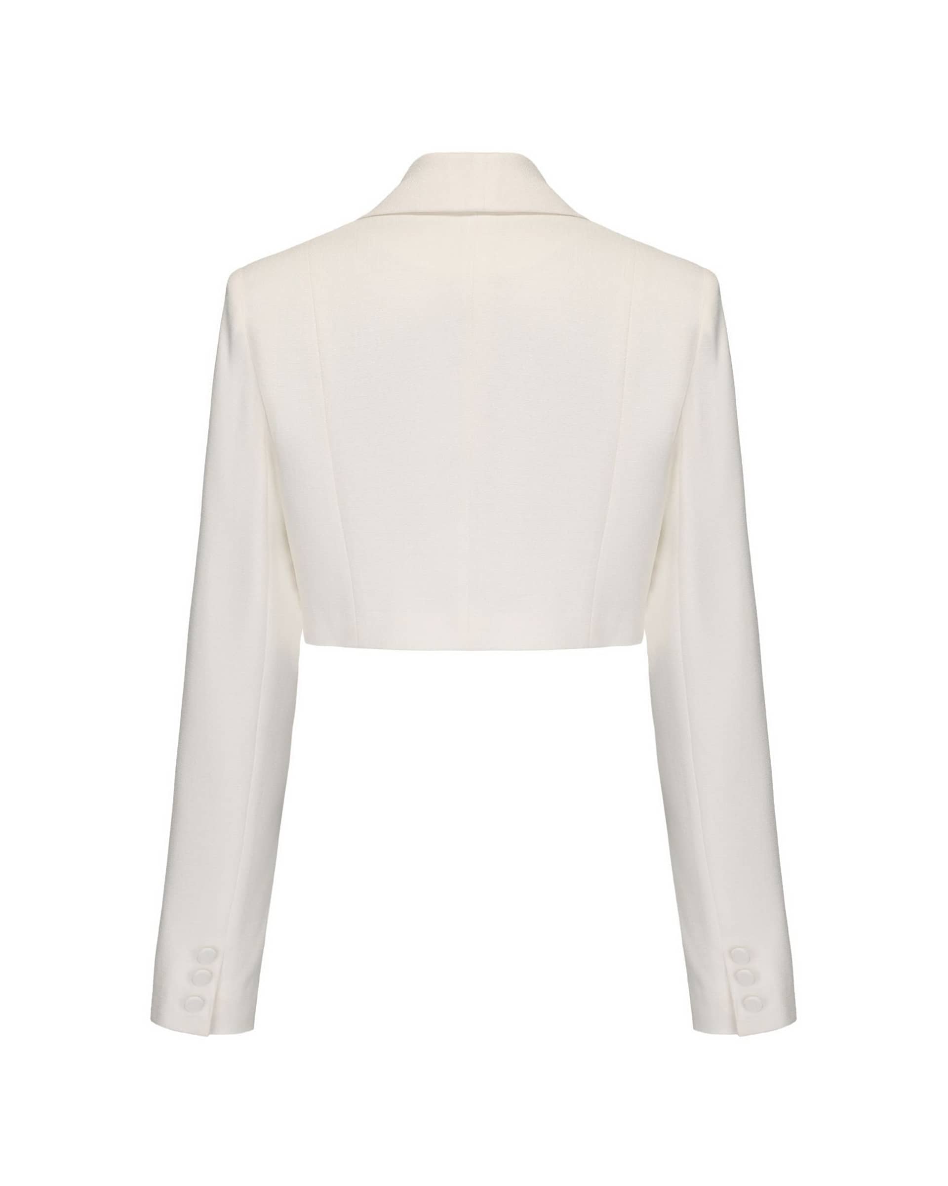 Veronica Crop Blazer (White) made by Nana Jacqueline