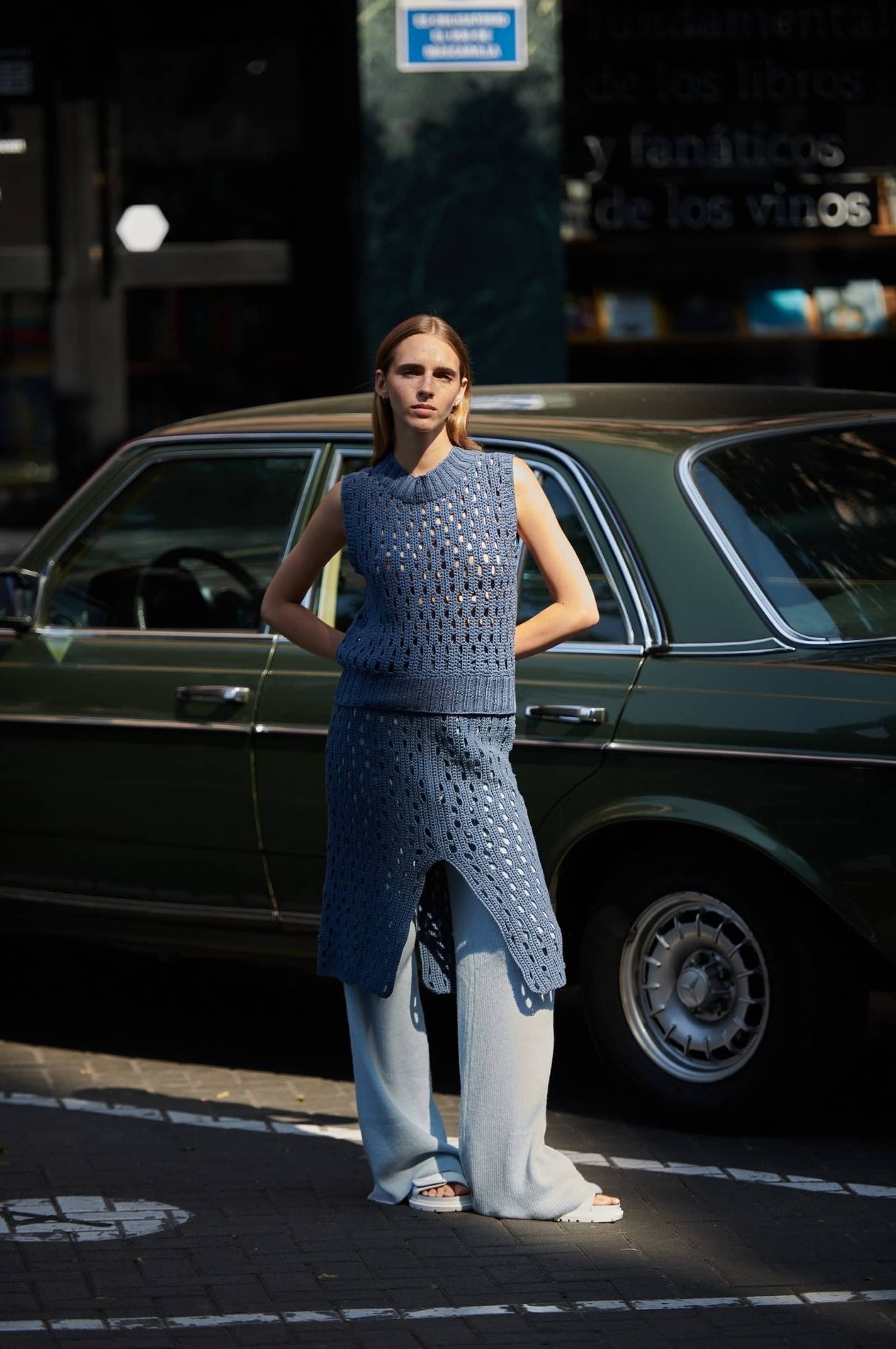 Alissa Top in Blue made by AYNI