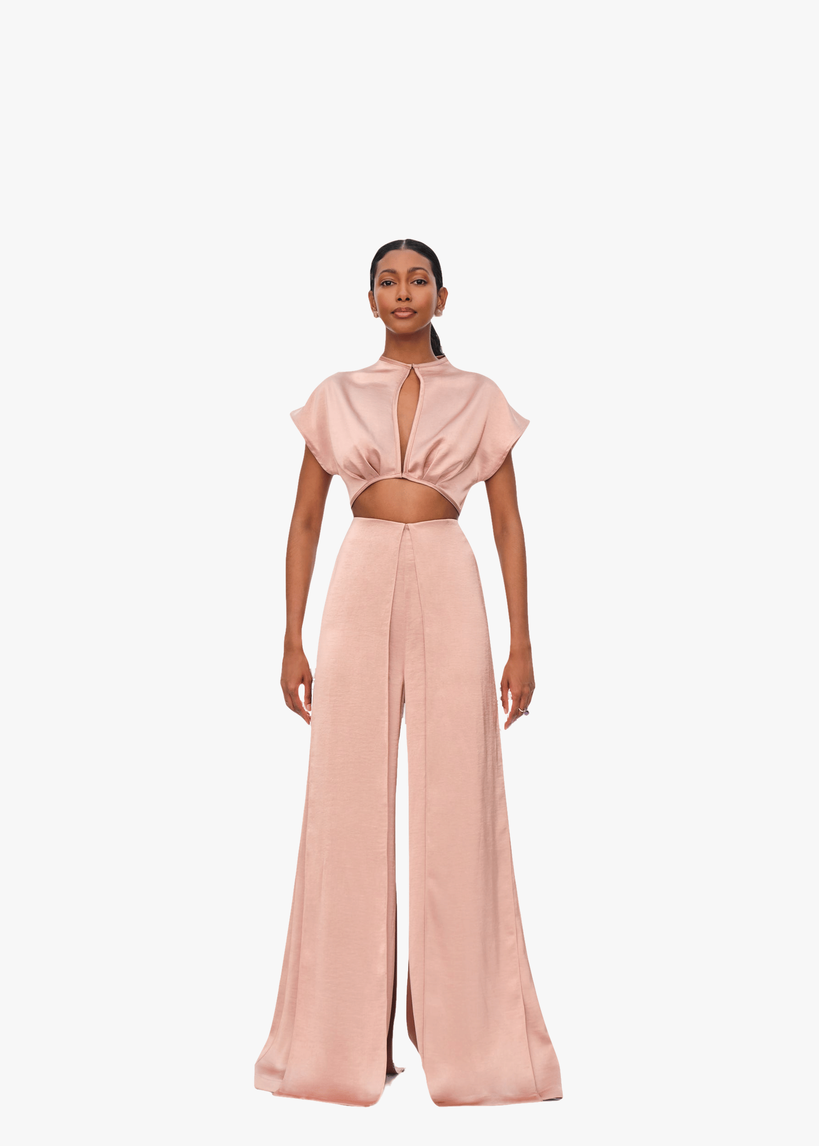 HAMI HIGH WAIST PANTS - PEARL PINK in Pink made by Andrea Iyamah