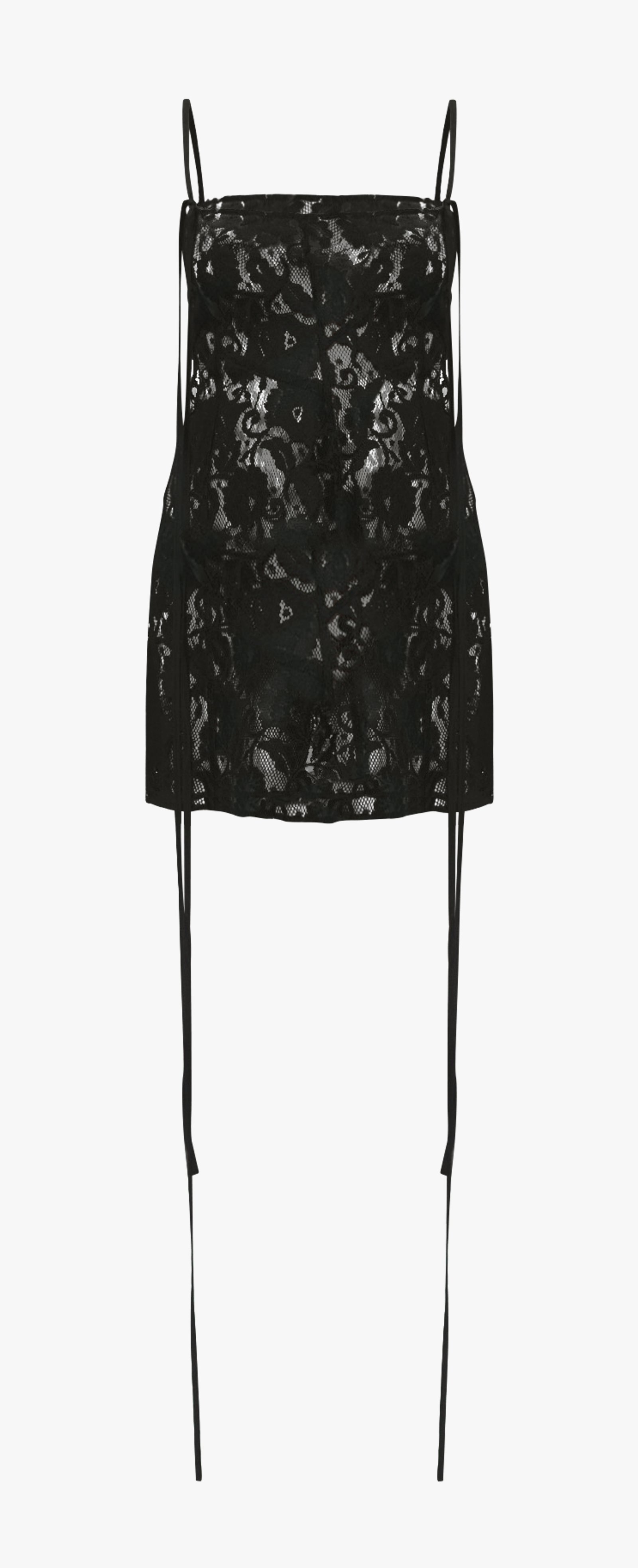 Strap Dress Short - Black Lace made by Gemme Collective