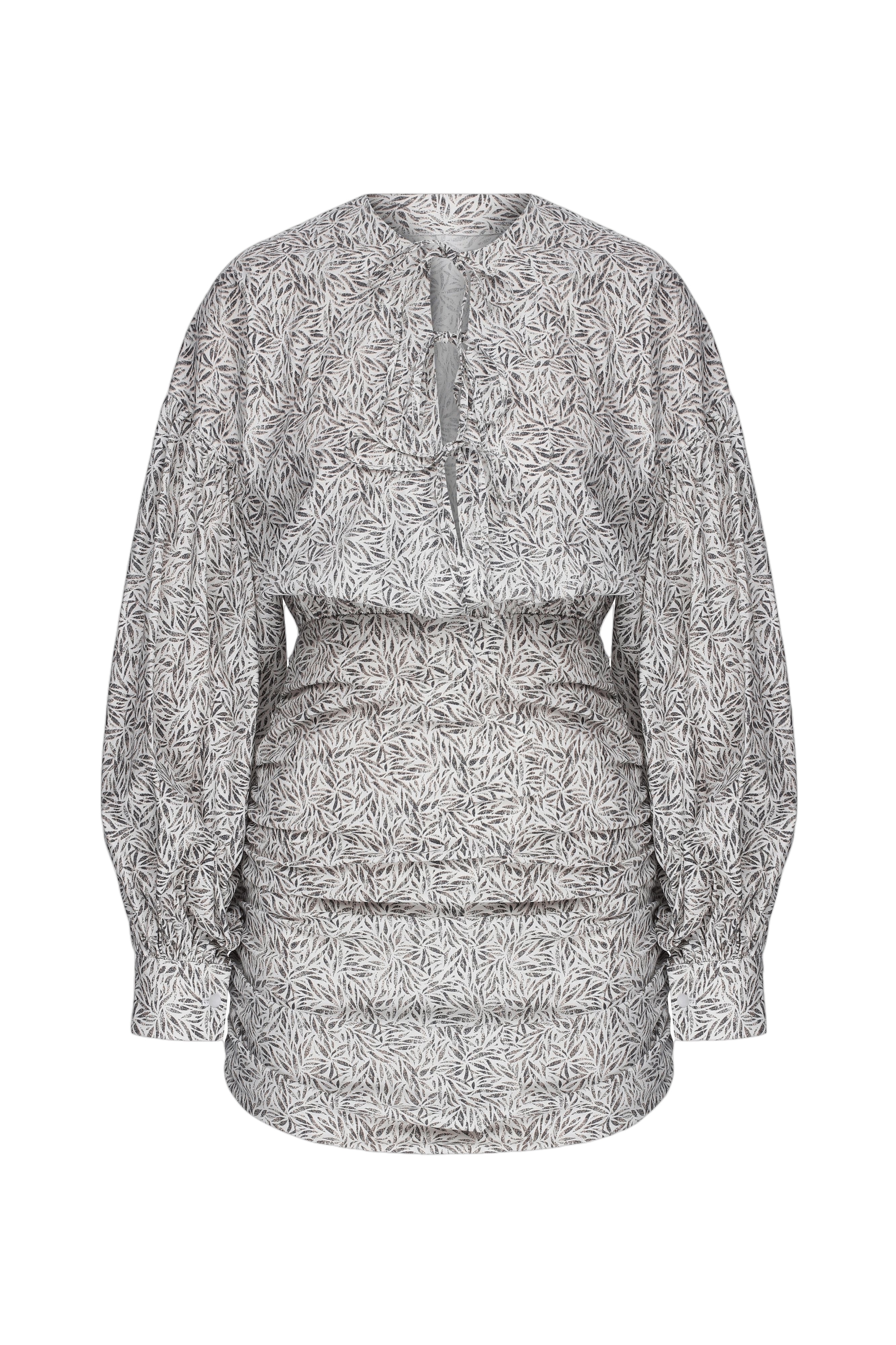 Carlotte Printed Poplin Mini Dress in White made by Nazli Ceren