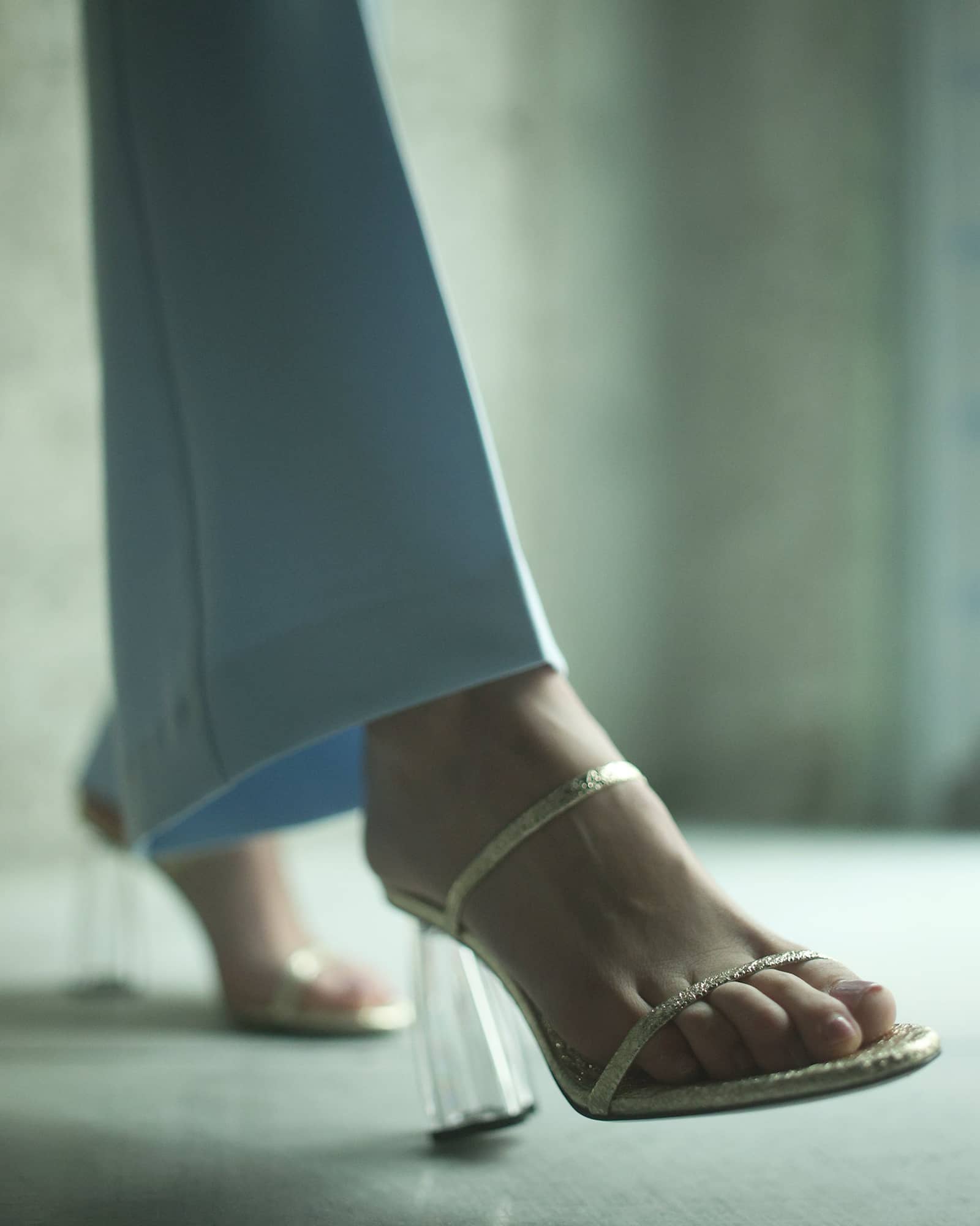 Fiorellini Glass Heel 95 Molten Gold in Gold made by ATANA