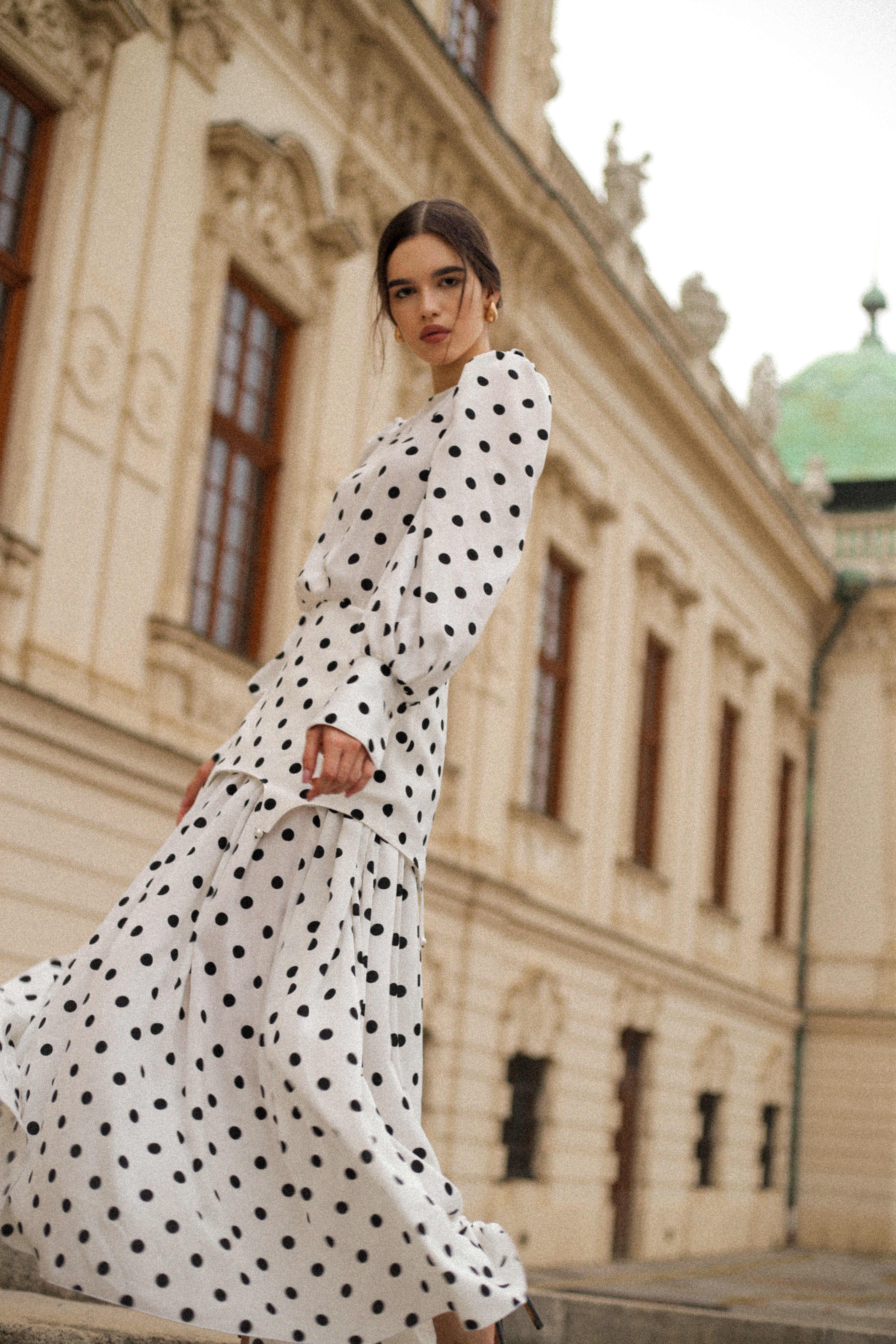 POLKA DOT DRESS Maxi made by Guranda