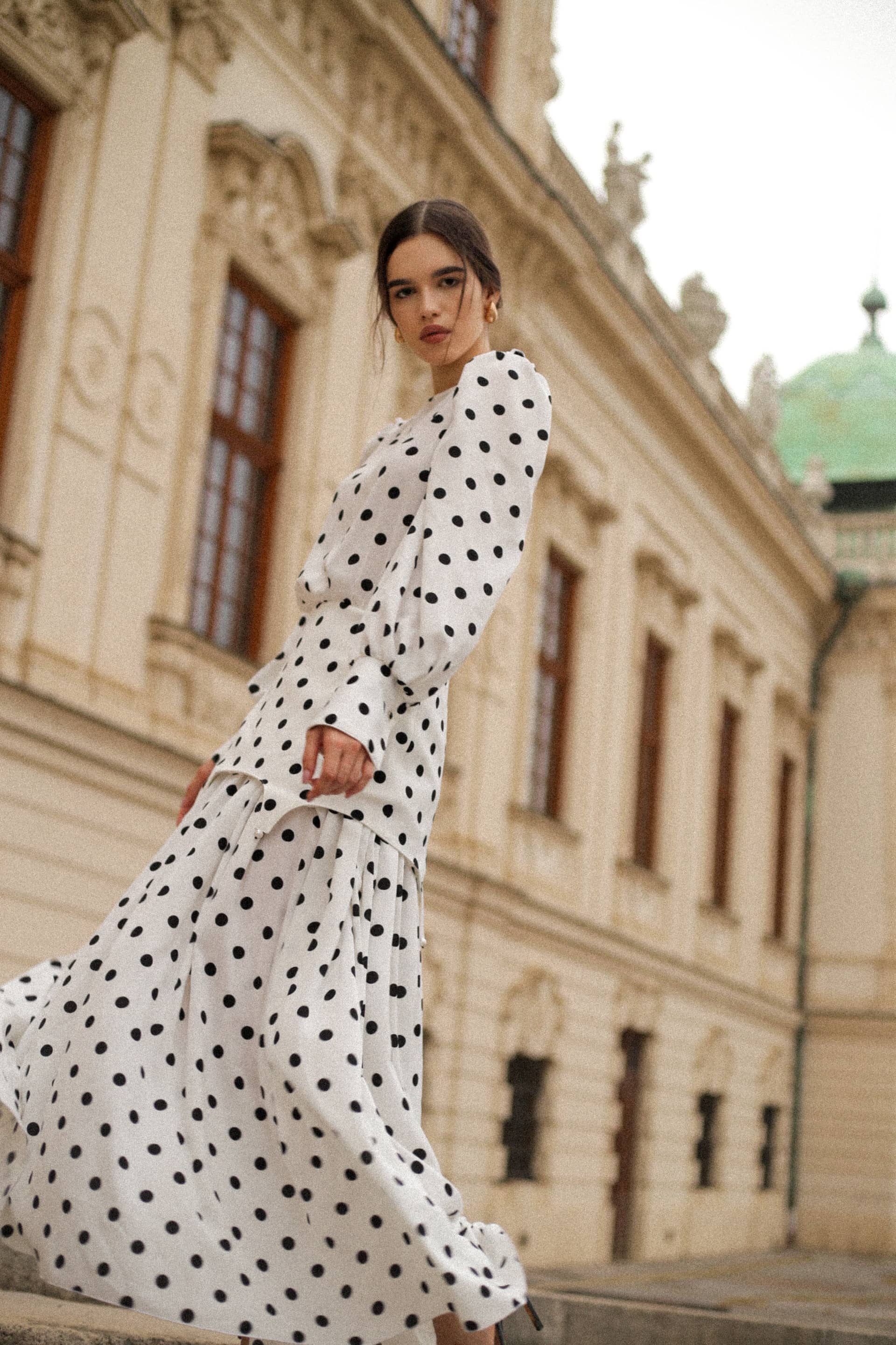 POLKA DOT DRESS Maxi made by Guranda