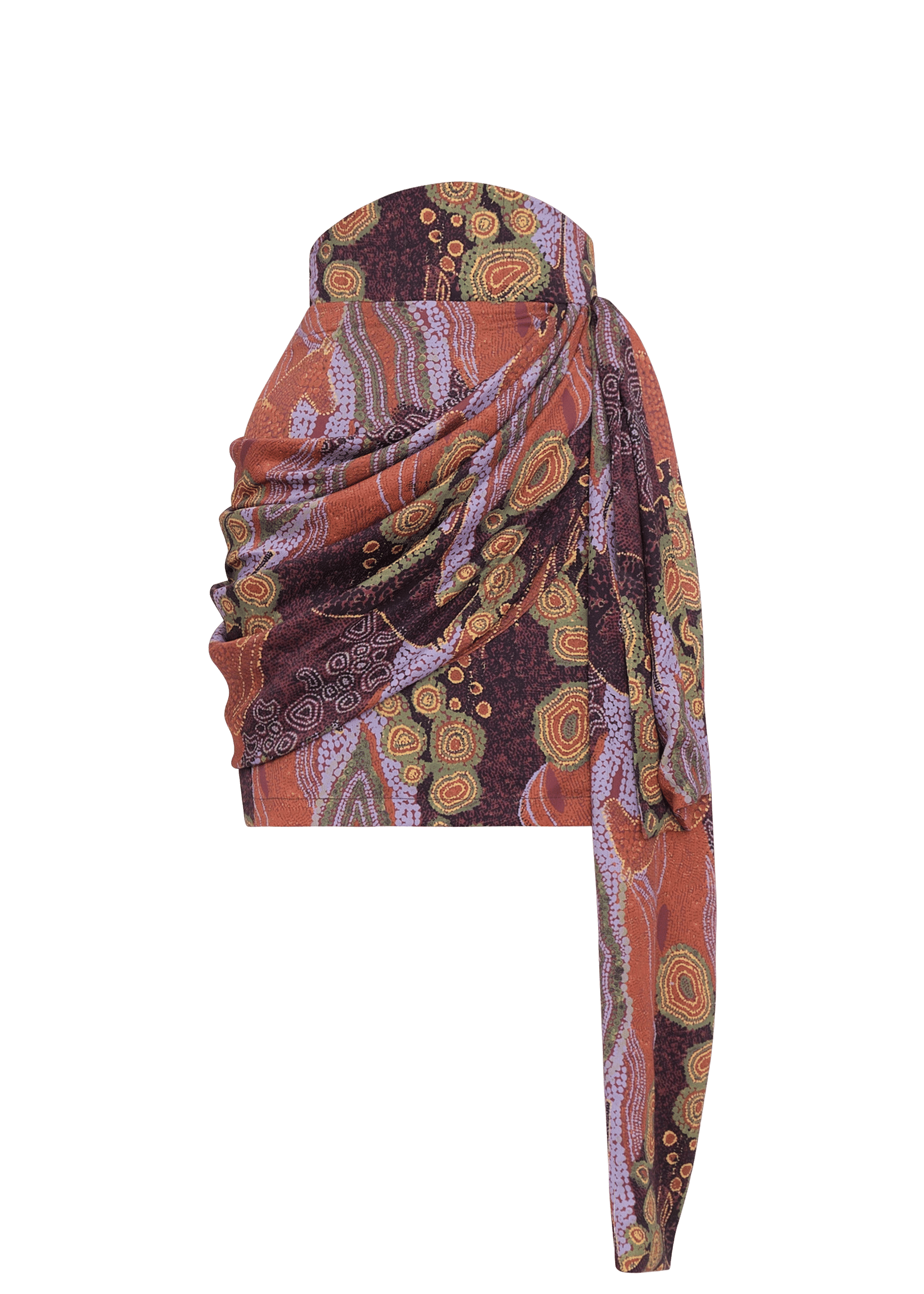 RIDA DRAPE MINI SKIRT - KAVA PRINT made by Andrea Iyamah