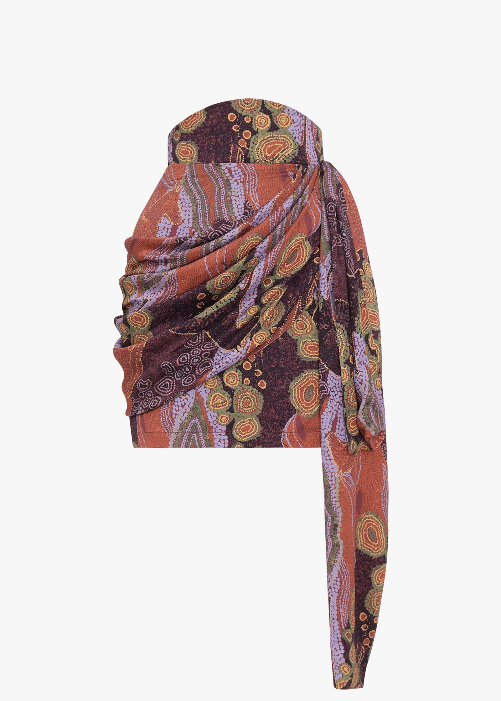 RIDA DRAPE MINI SKIRT - KAVA PRINT made by Andrea Iyamah