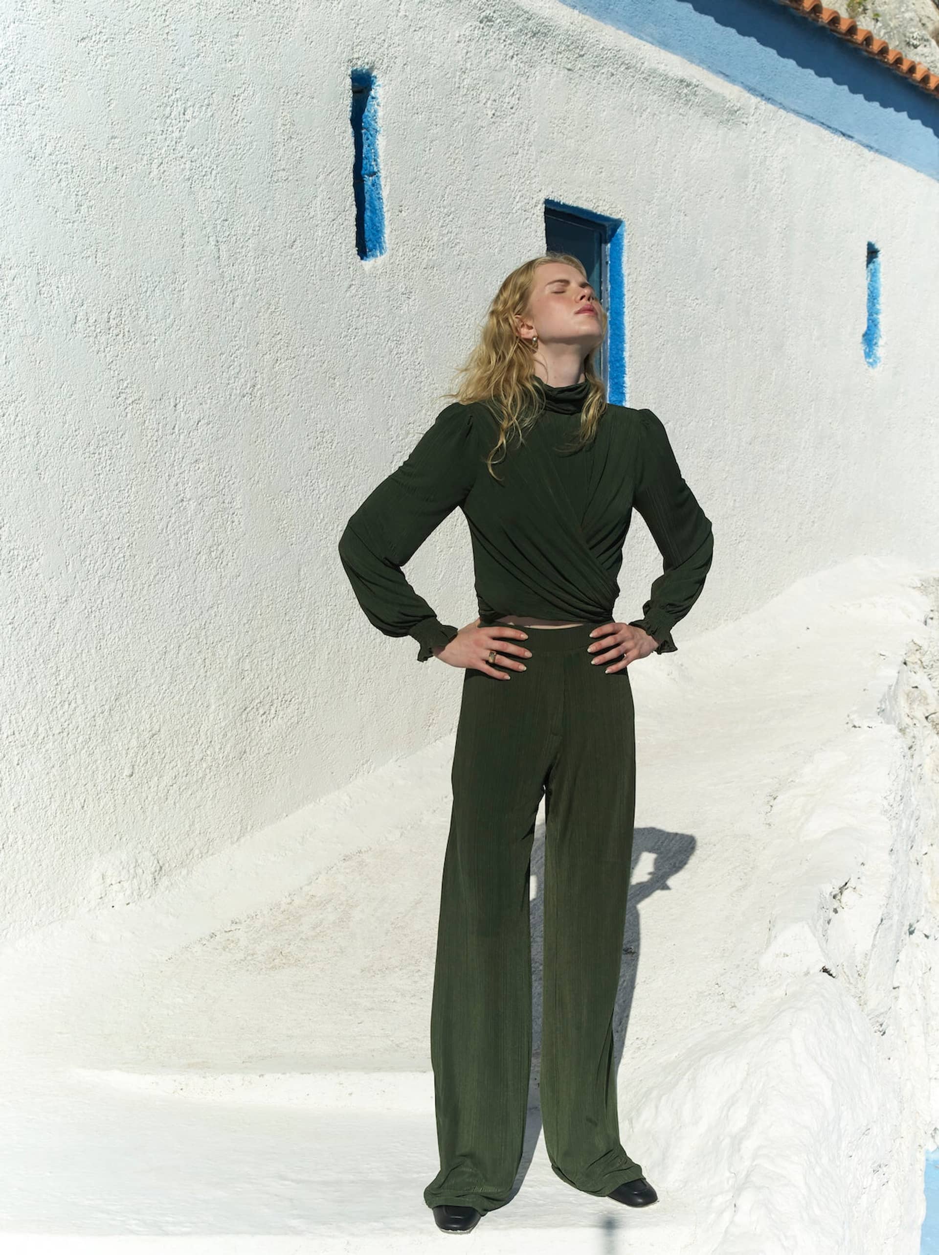 Orvell Trousers in Khaki made by Nazli Ceren