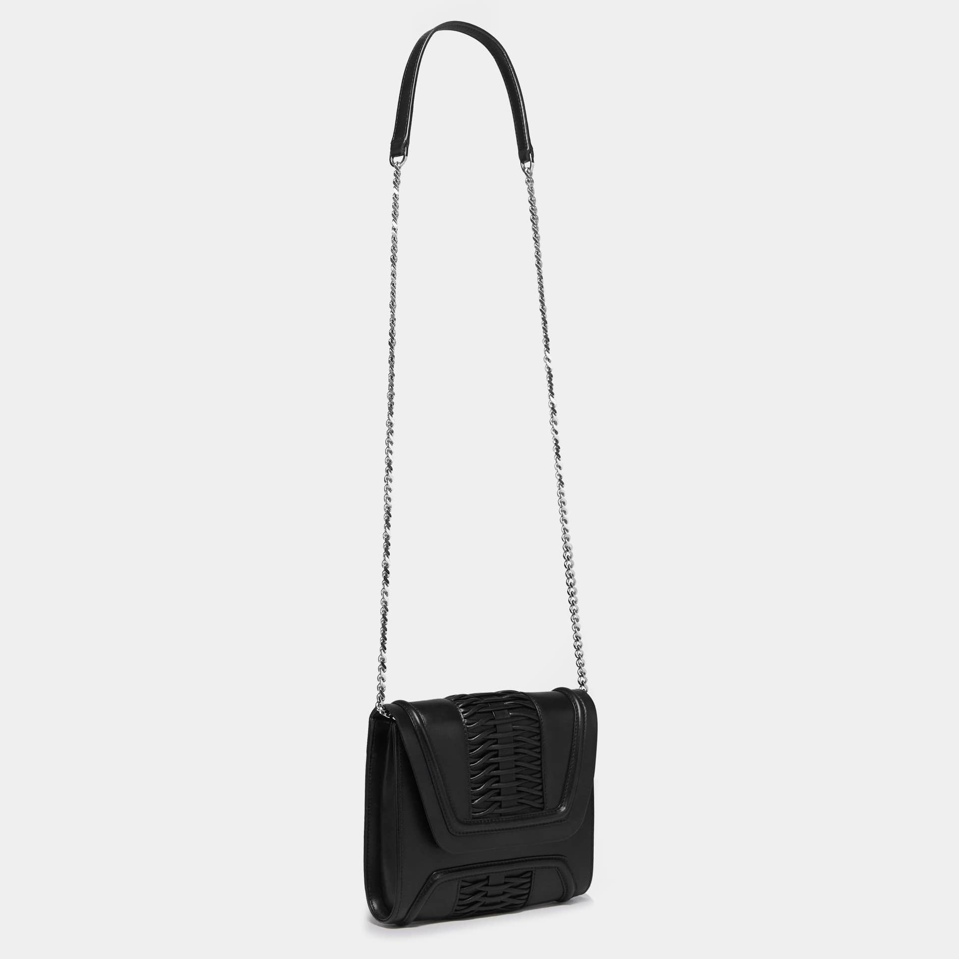 Mini Giovanna braided black clutch made by Yliana Yepez