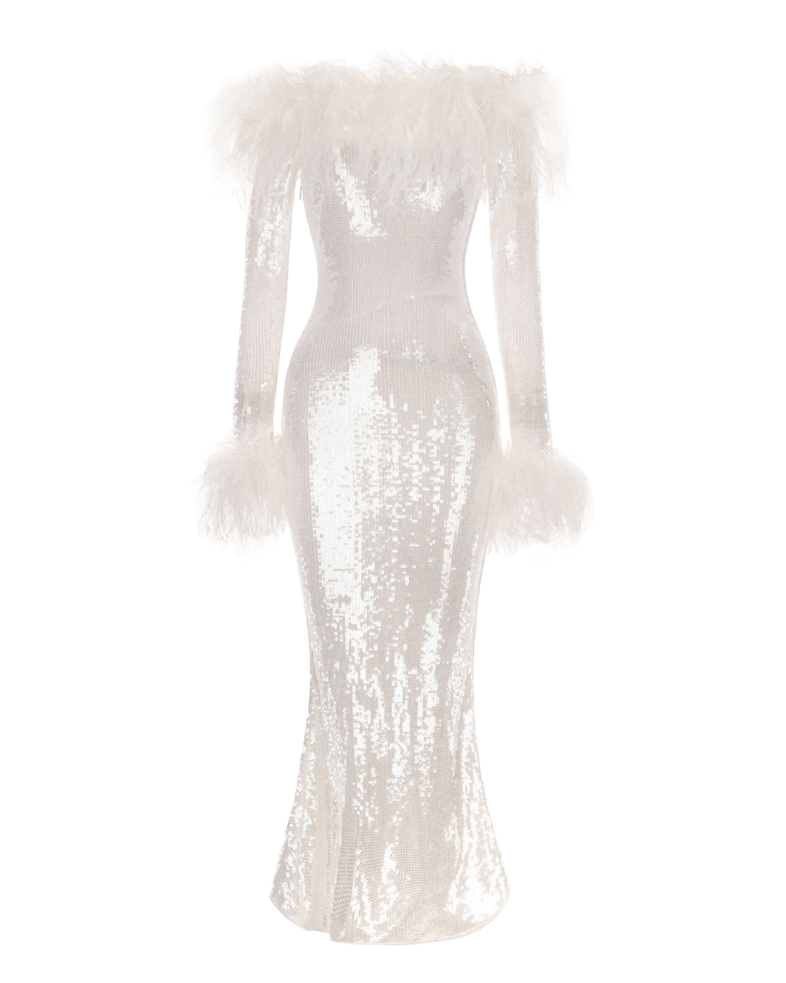 Neva Sequin Maxi Dress (White) made by Nana Jacqueline