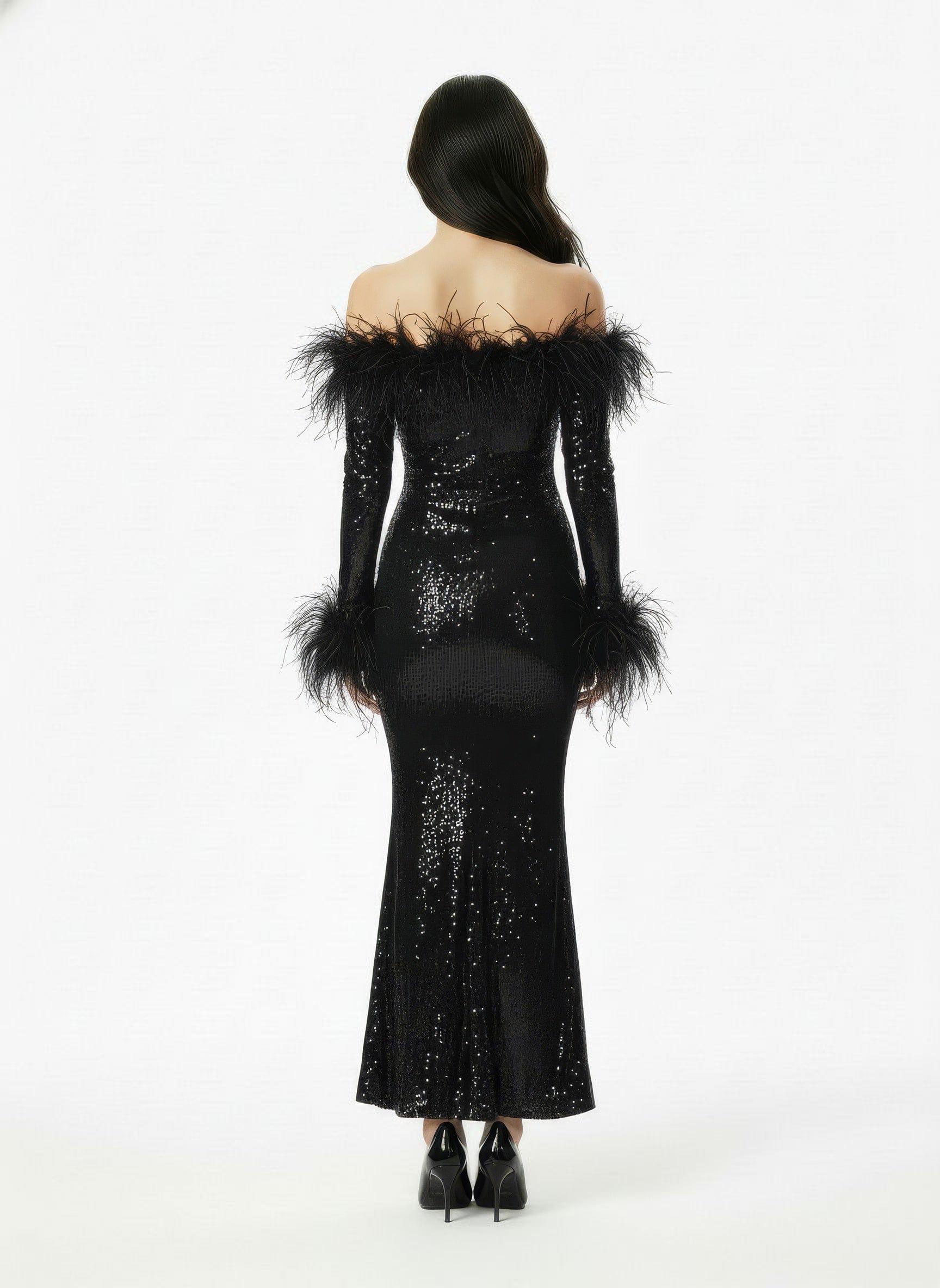 Neva Sequin Maxi Dress (Black) made by Nana Jacqueline