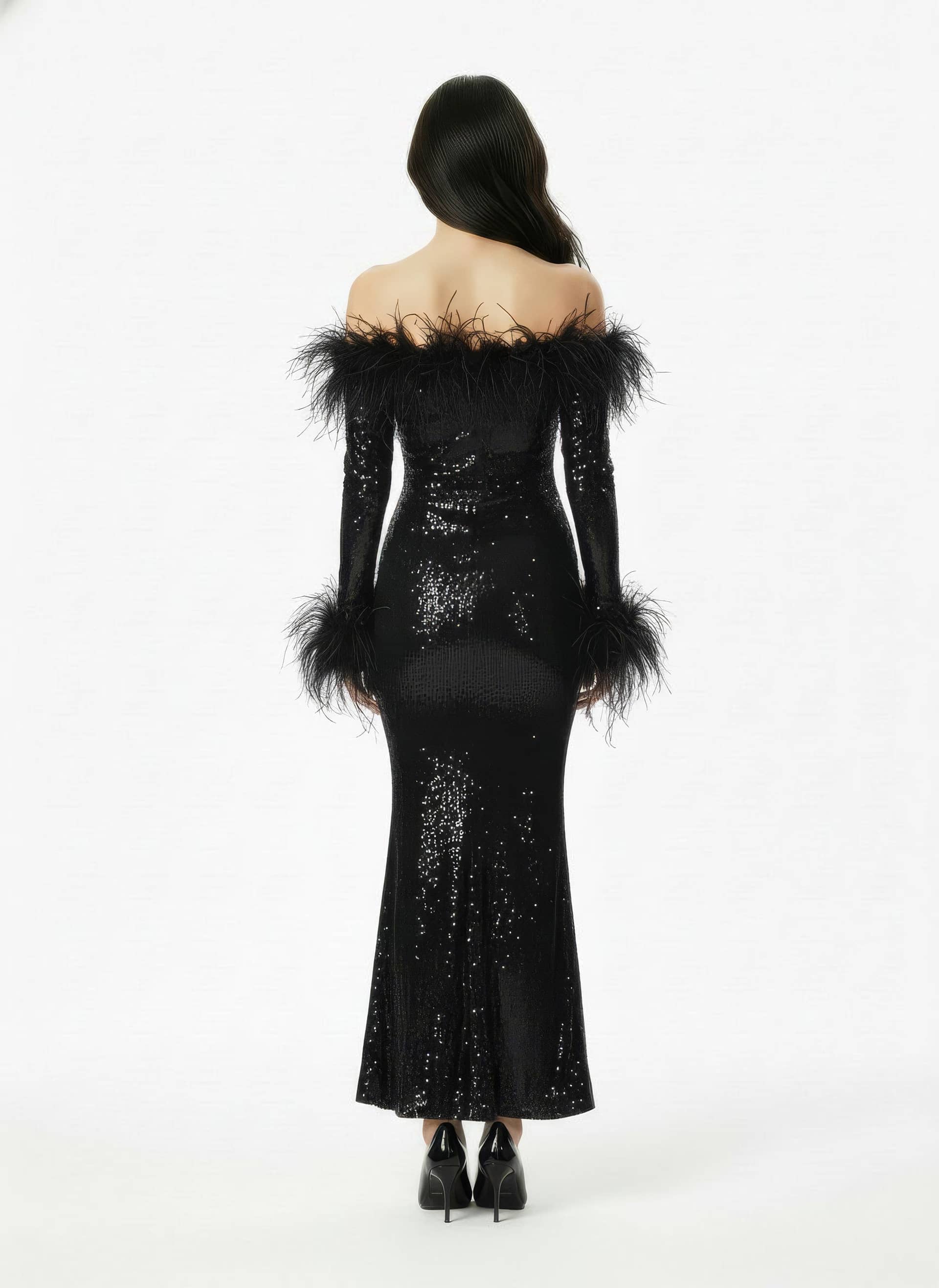 Neva Sequin Maxi Dress (Black) made by Nana Jacqueline