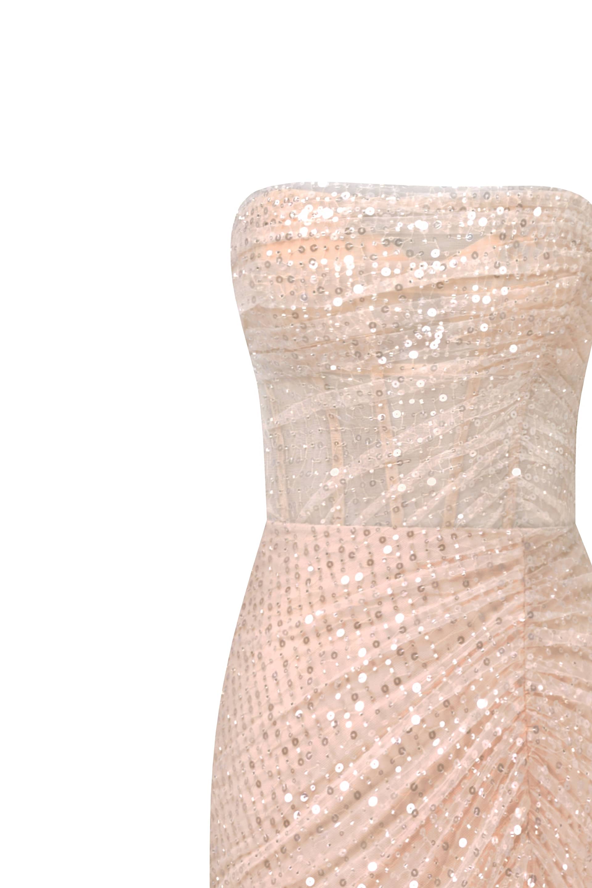 Spectacular sequined maxi dress in gold made by Milla