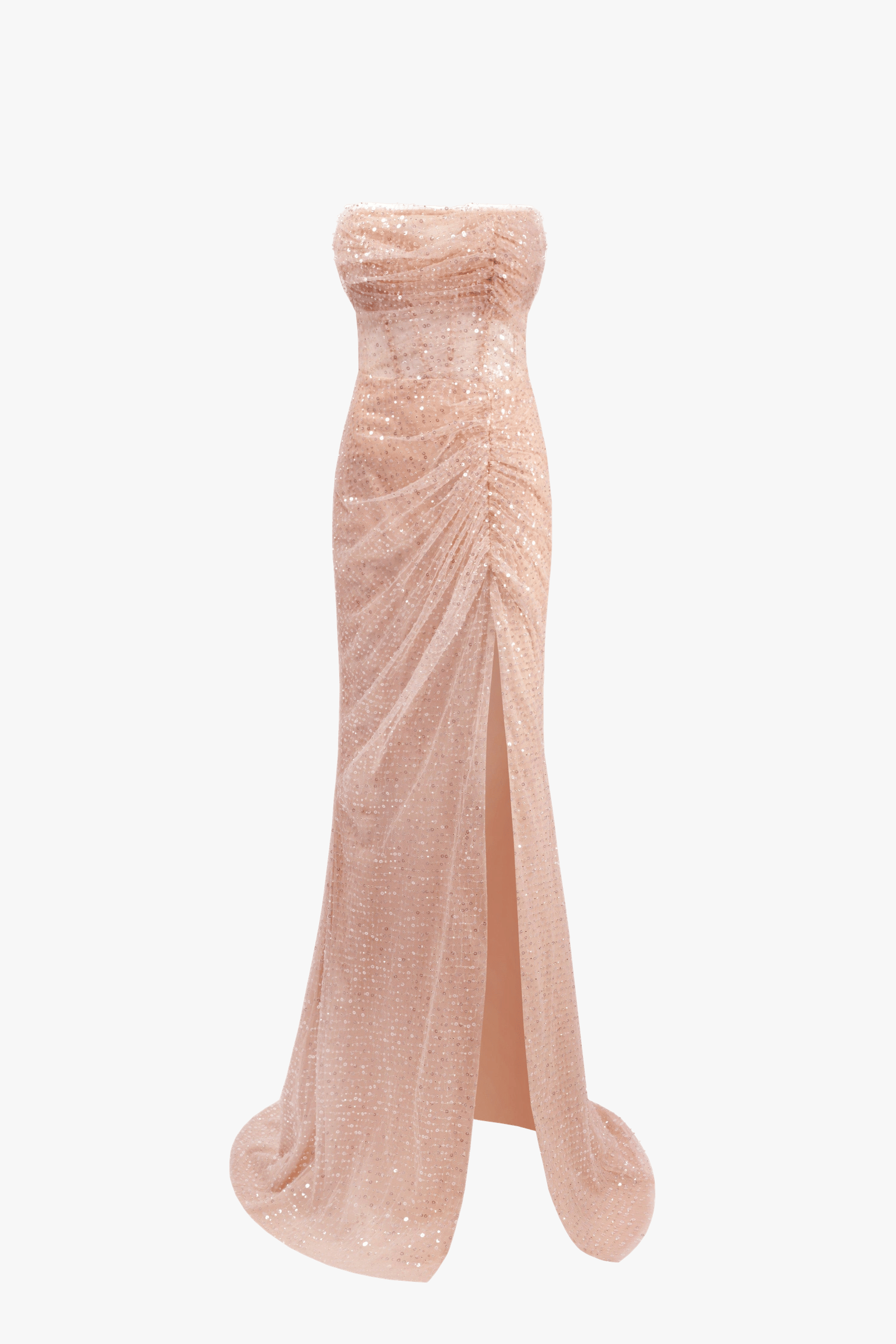 Spectacular sequined maxi dress in gold made by Milla