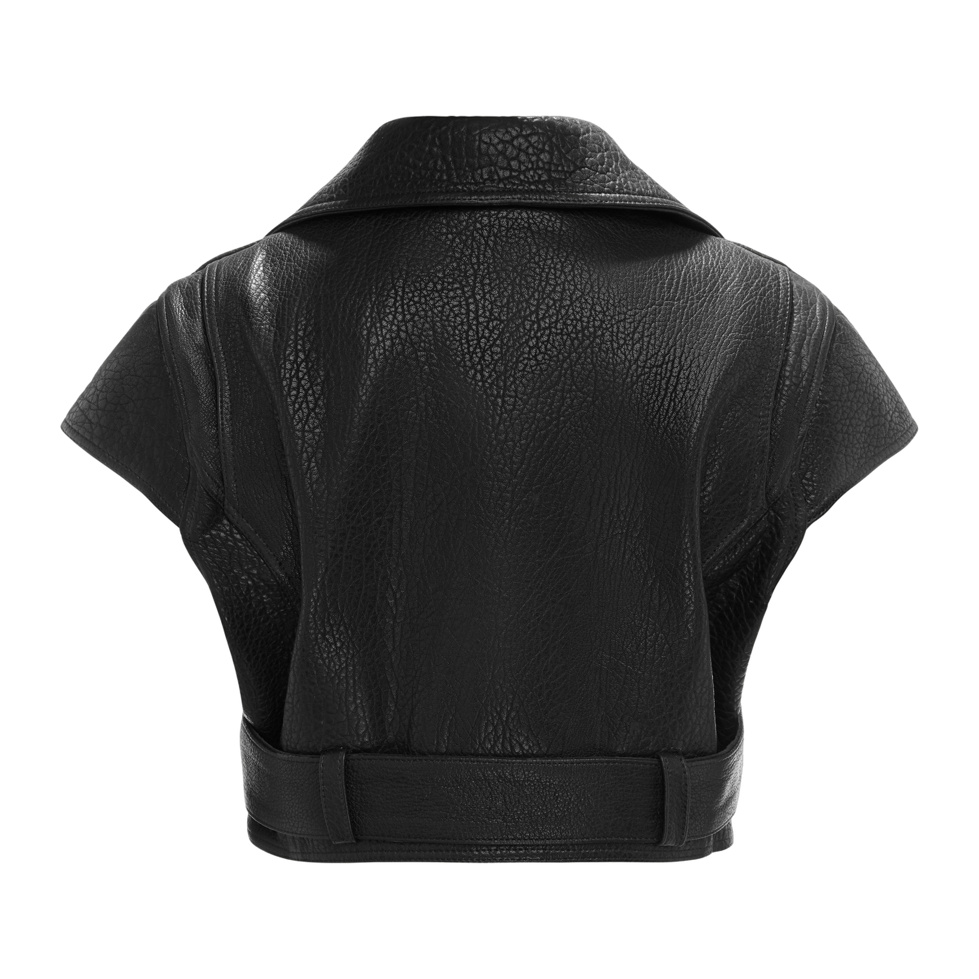 Cropped Biker Vest With Belt made by YAVORSKA