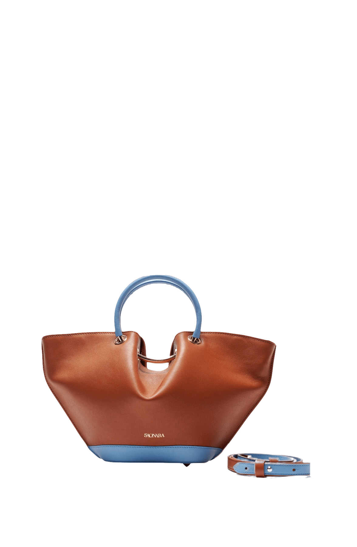 SAONARA MINI CARAMEL CARAMEL/BLUE SKY LEATHER made by Saonara