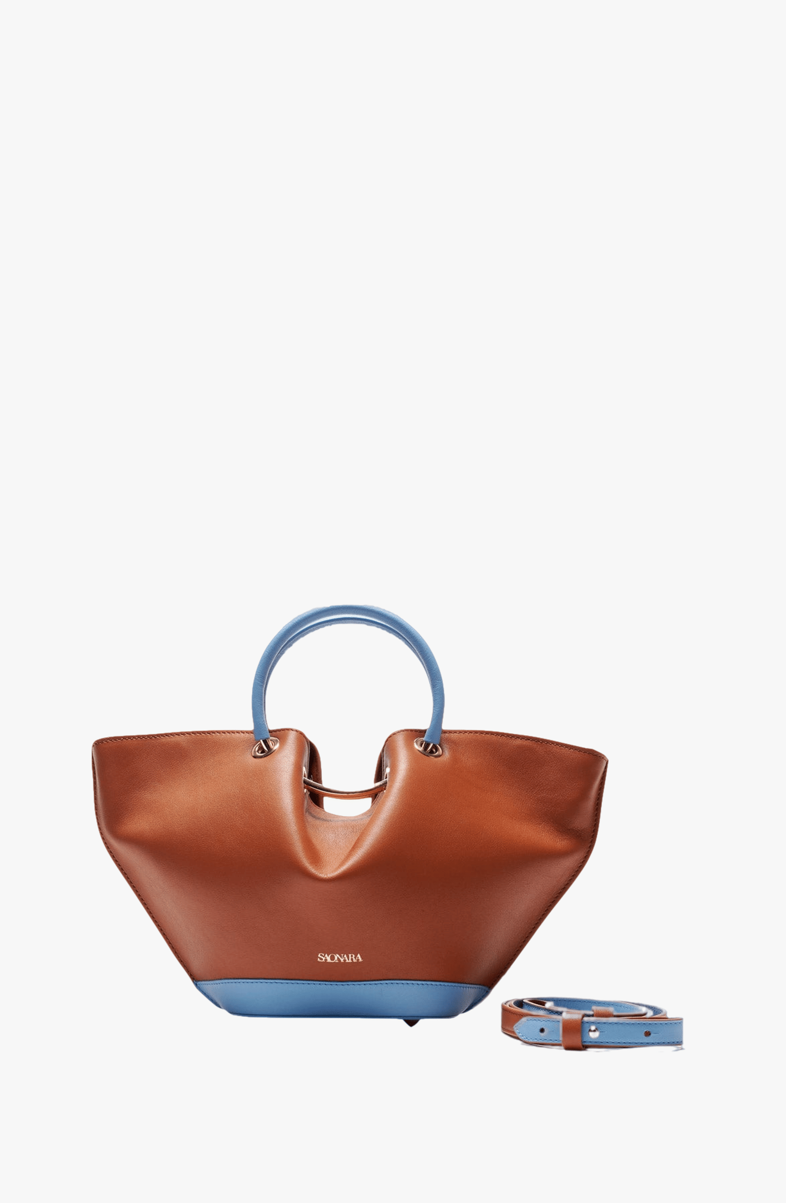 SAONARA MINI CARAMEL CARAMEL/BLUE SKY LEATHER made by Saonara