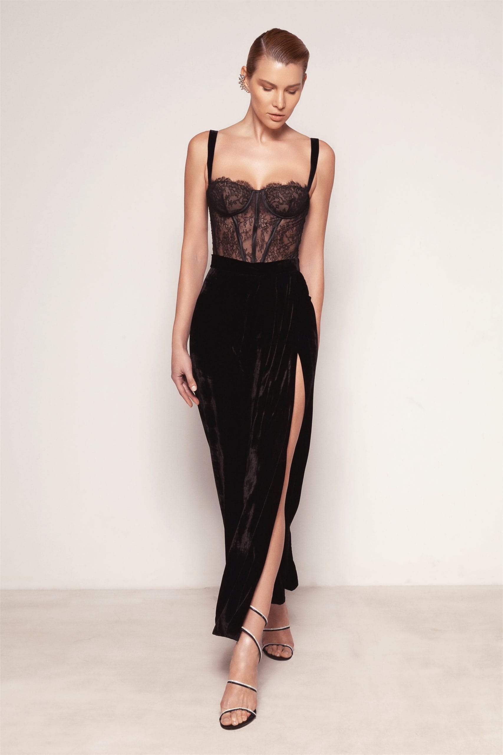 Silk Velvet Midi Skirt made by Aureliana