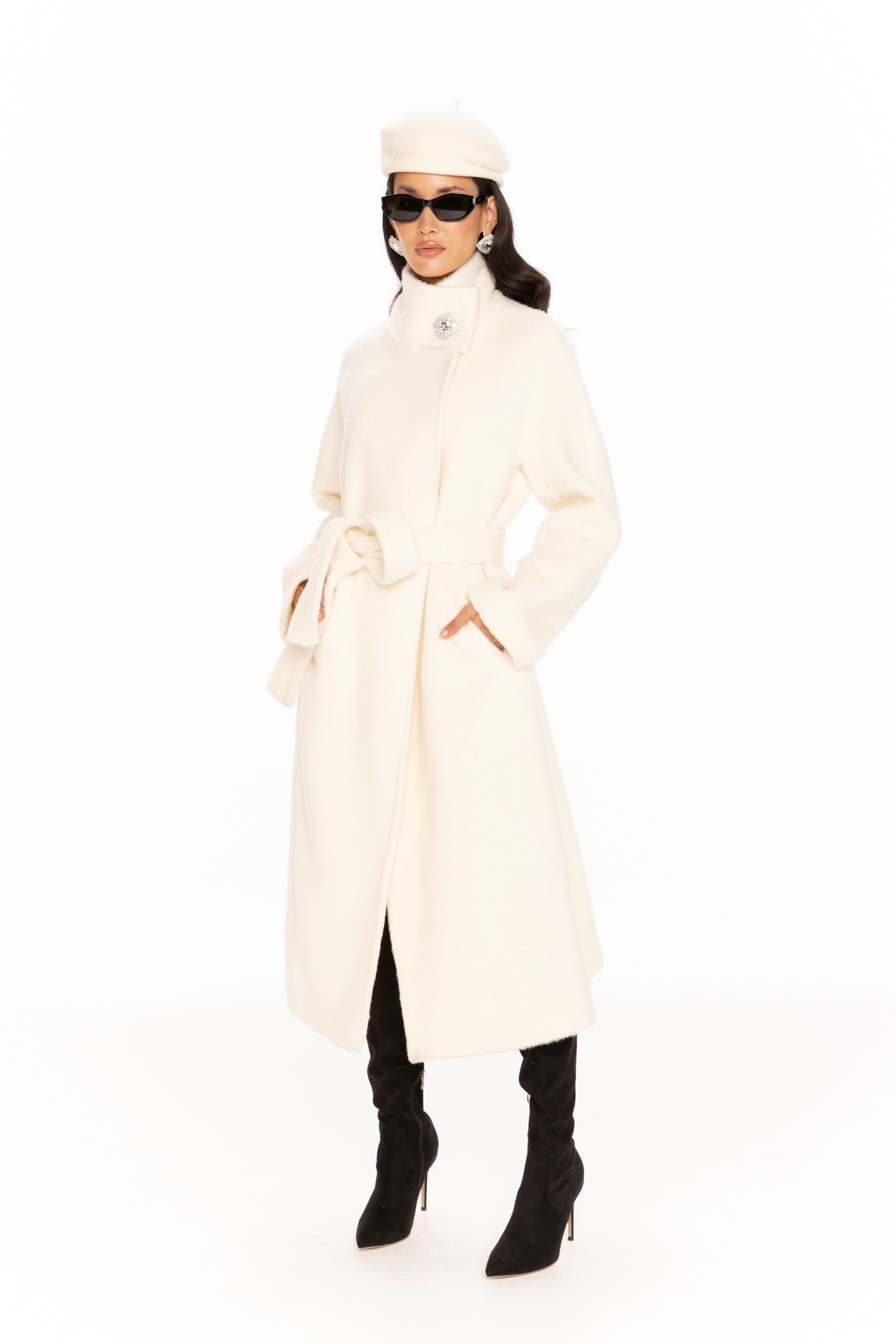 Audrey Long Coat (Off-white) made by Nana Jacqueline