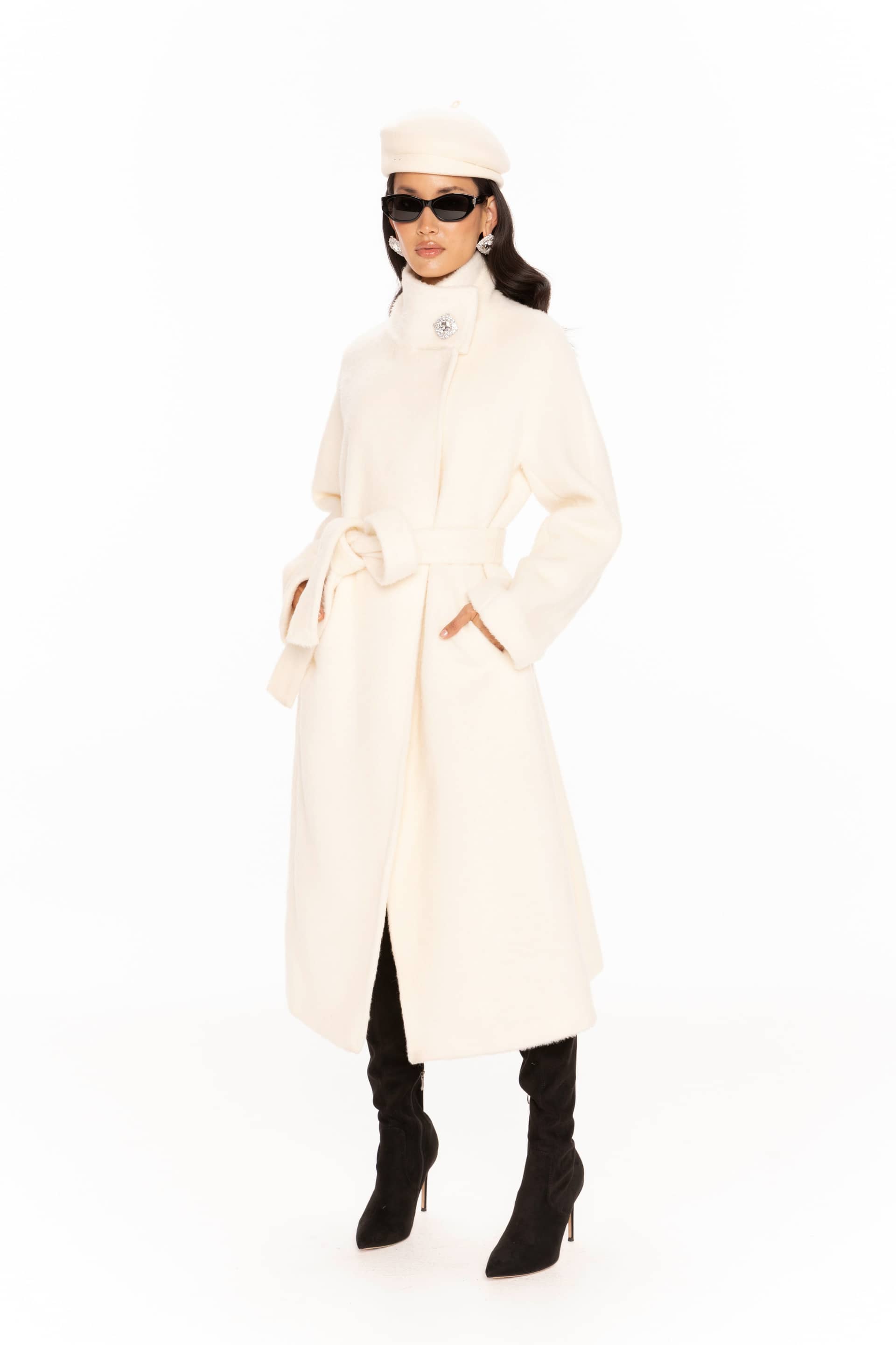 Audrey Long Coat (Off-white) made by Nana Jacqueline