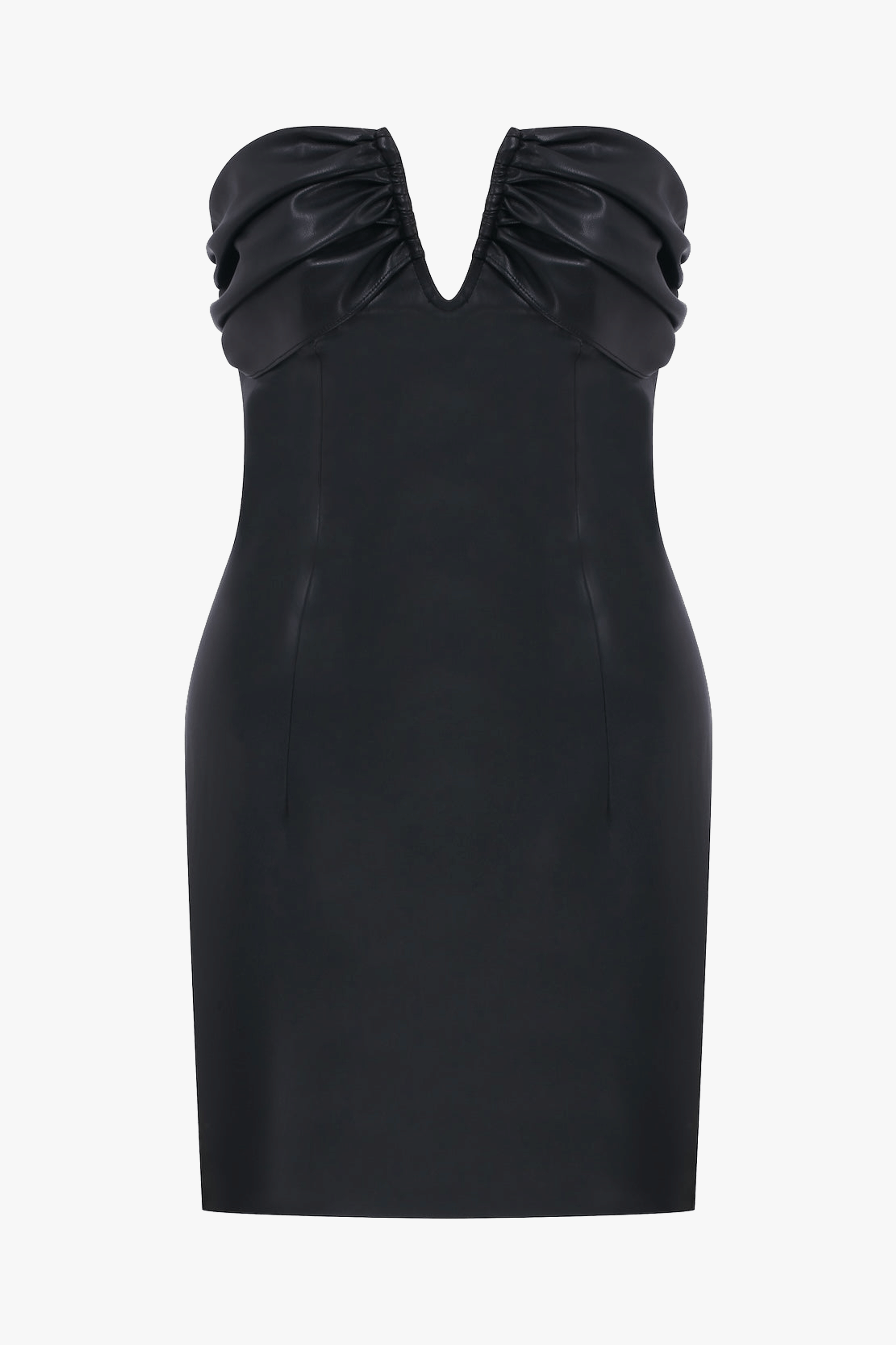 Miora Mini Leather Dress In Black made by Nazli Ceren