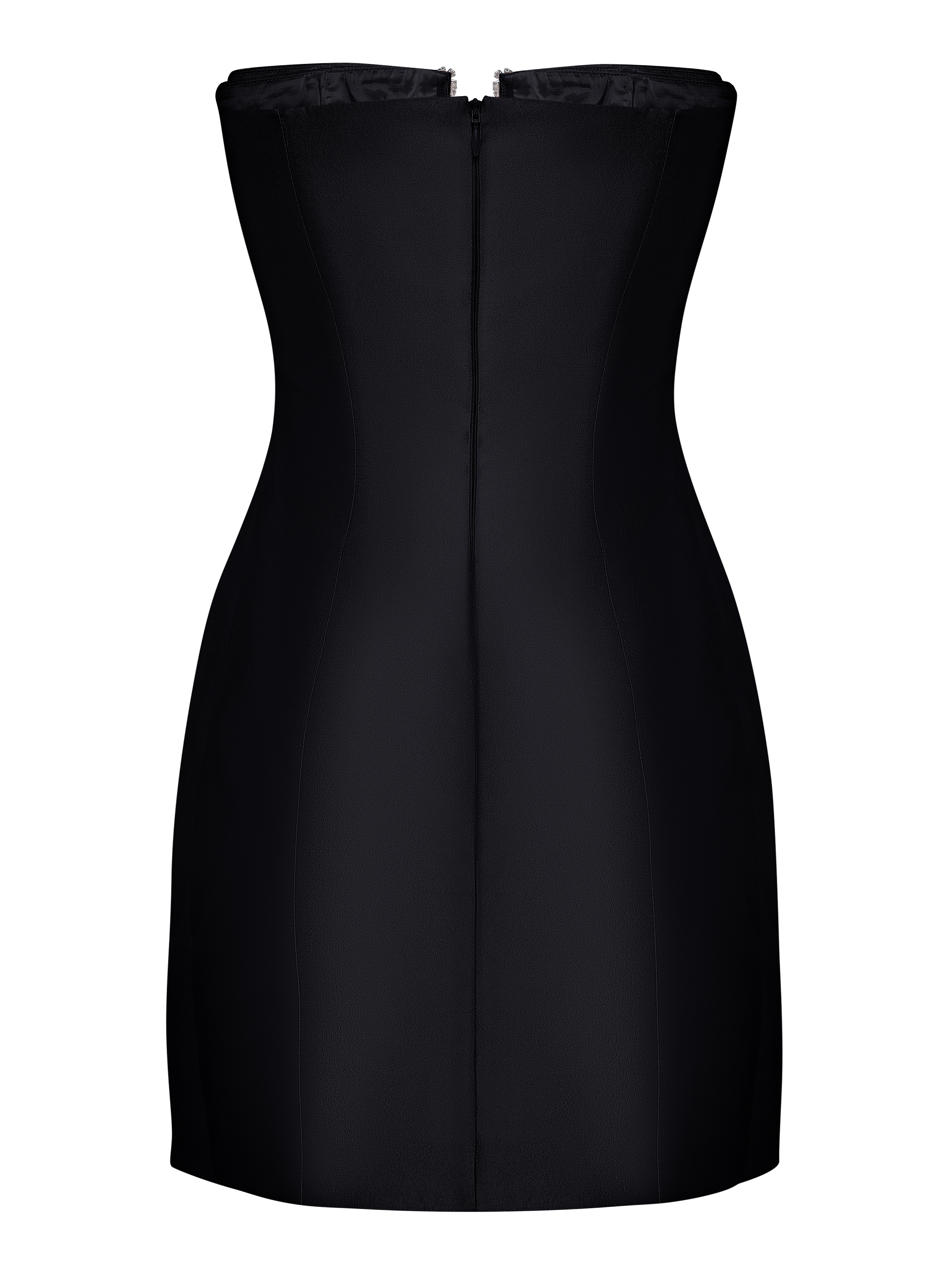 Plunge Neckline Mini Dress in Black made by NDS The Label