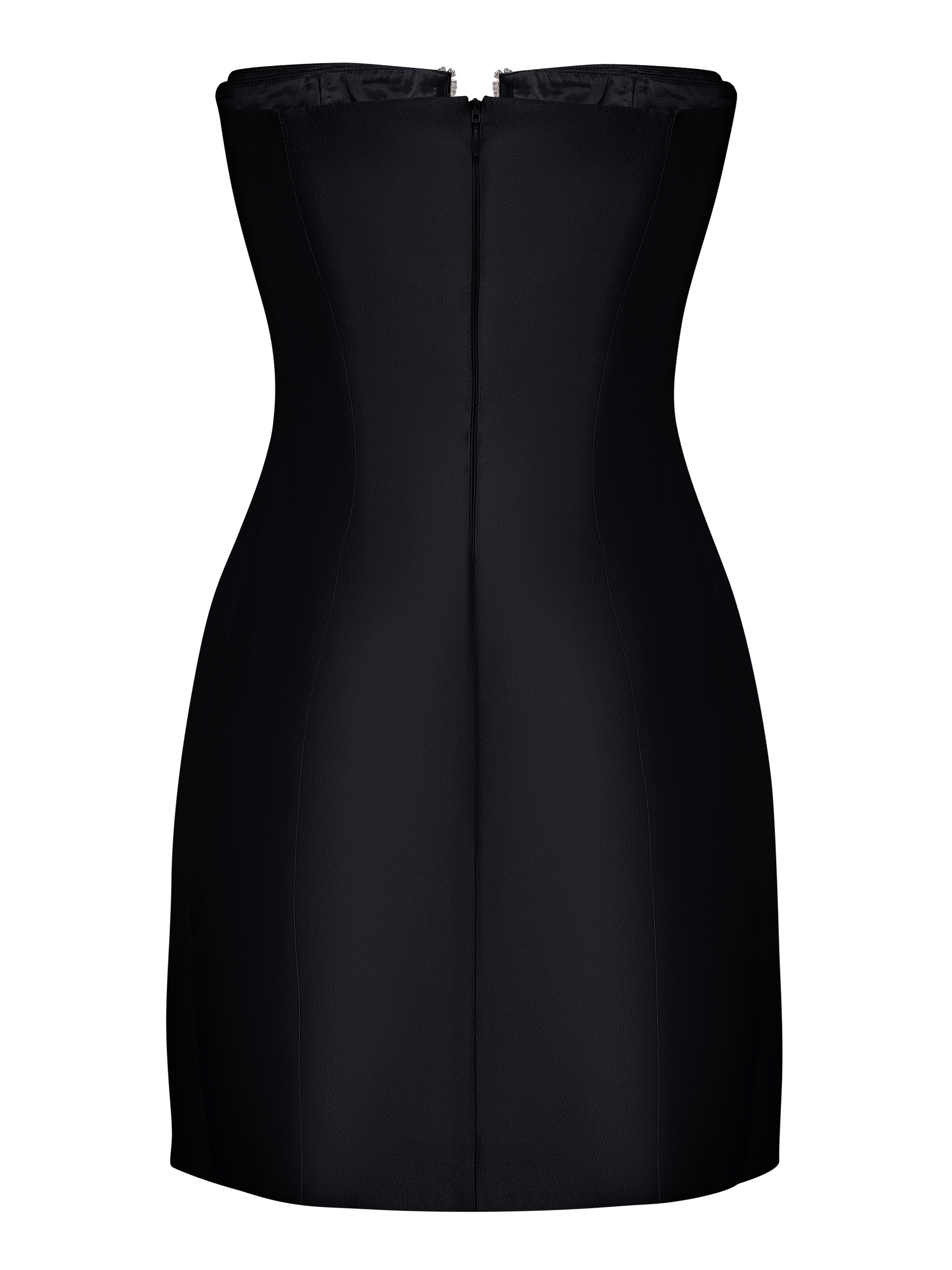 Plunge Neckline Mini Dress in Black made by NDS The Label