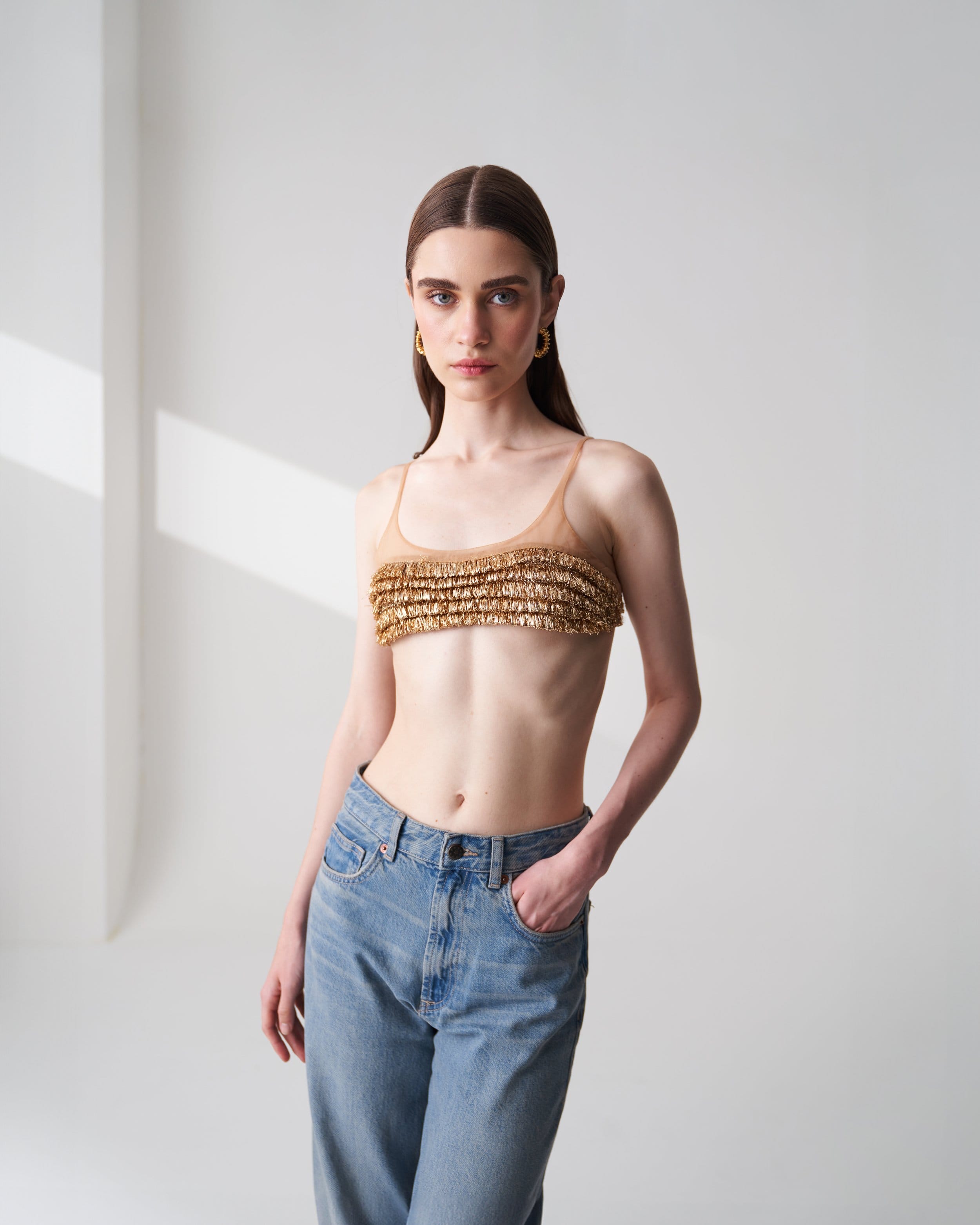 Kiran Golden Bralette made by Szabo Sihag