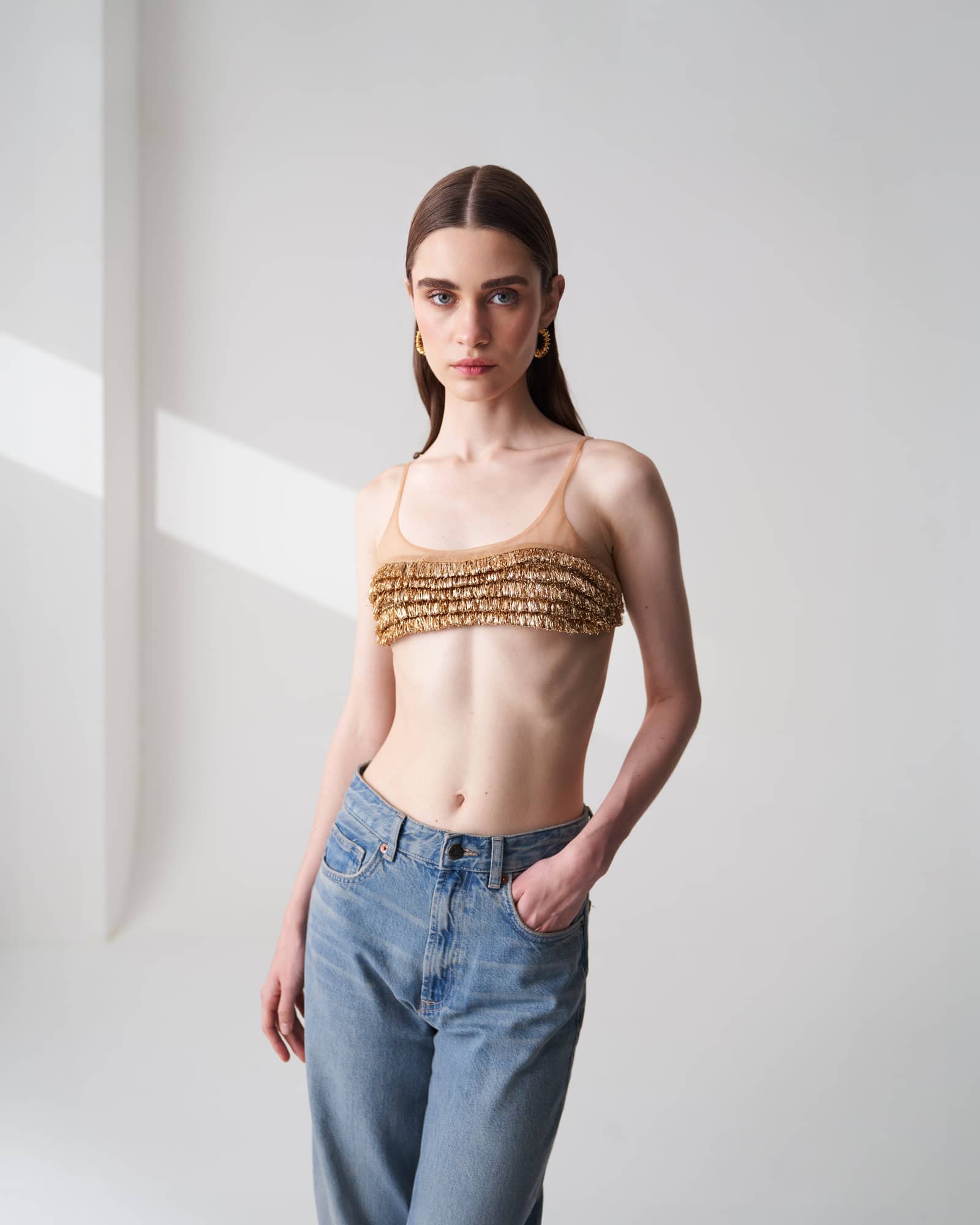 Kiran Golden Bralette made by Szabo Sihag