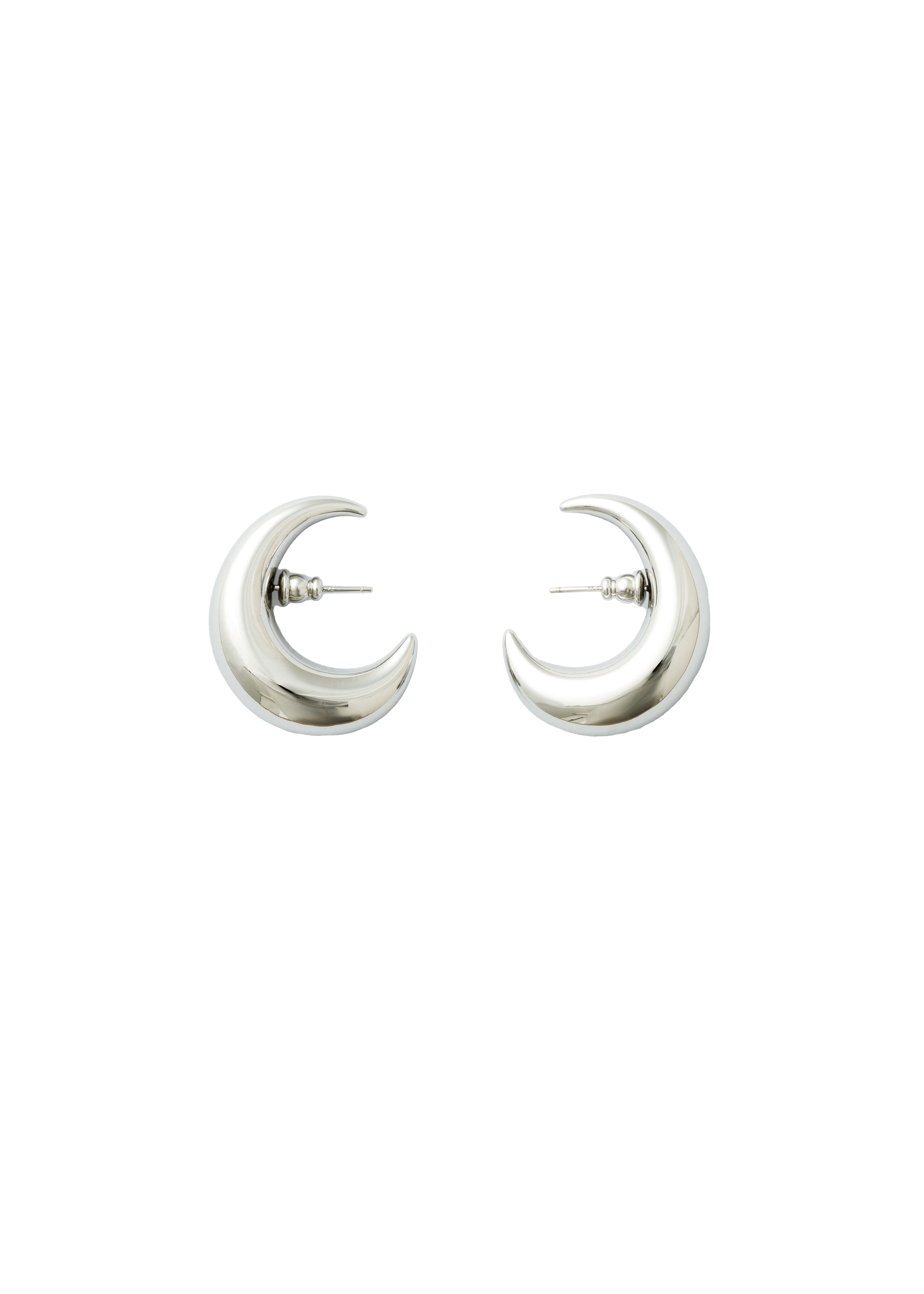 Moon earrings - Silver - Pair made by POEM Objects