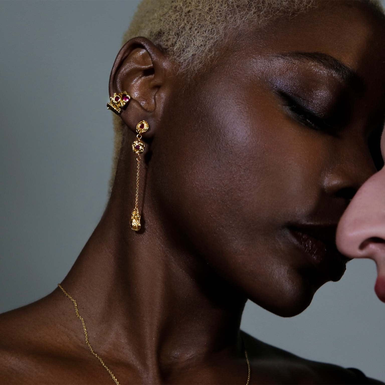 Naha Ruby Earrings made by Loveness Lee