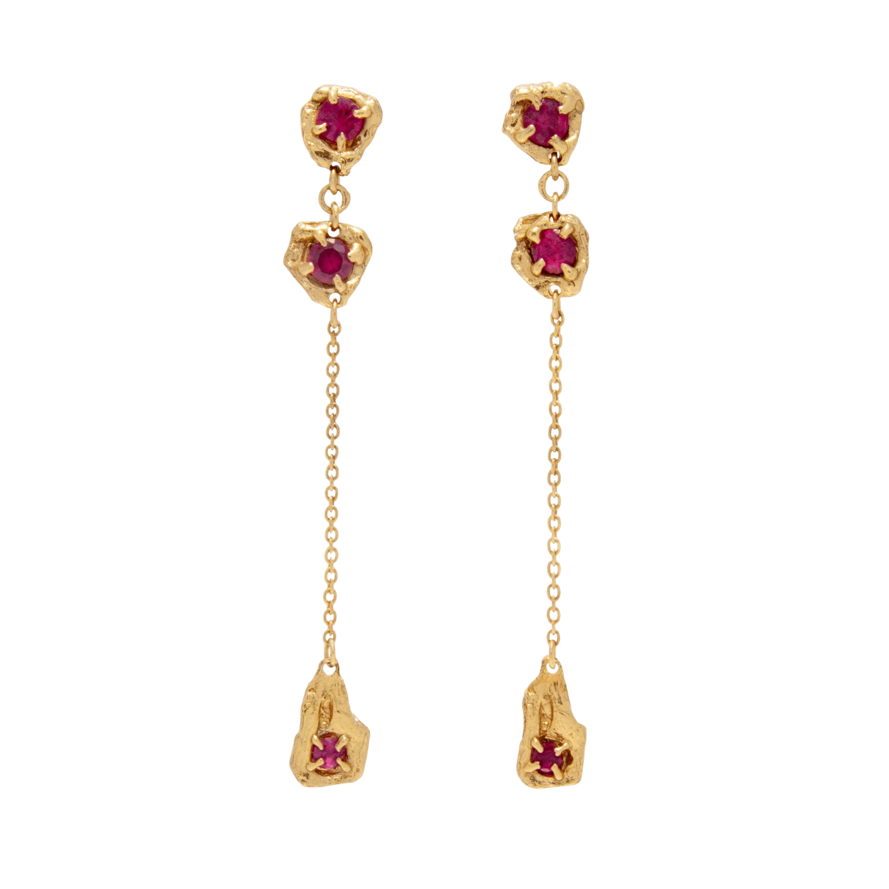 Naha Ruby Earrings made by Loveness Lee