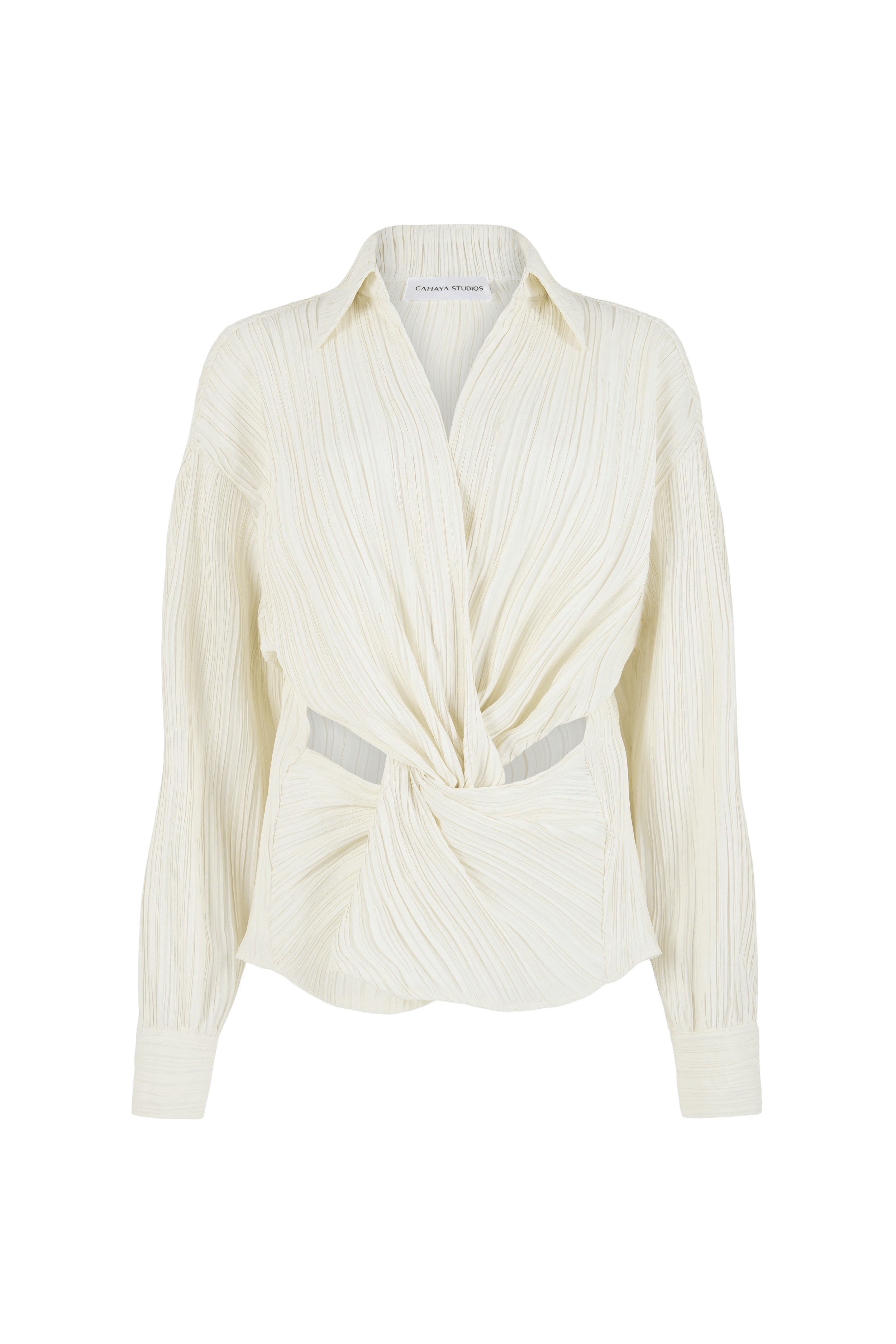 Tree Bark Cut Out Shirt - Ivory made by CAHAYA STUDIOS