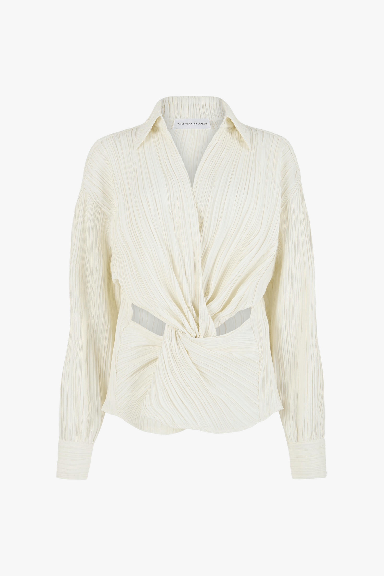 Tree Bark Cut Out Shirt - Ivory made by CAHAYA STUDIOS