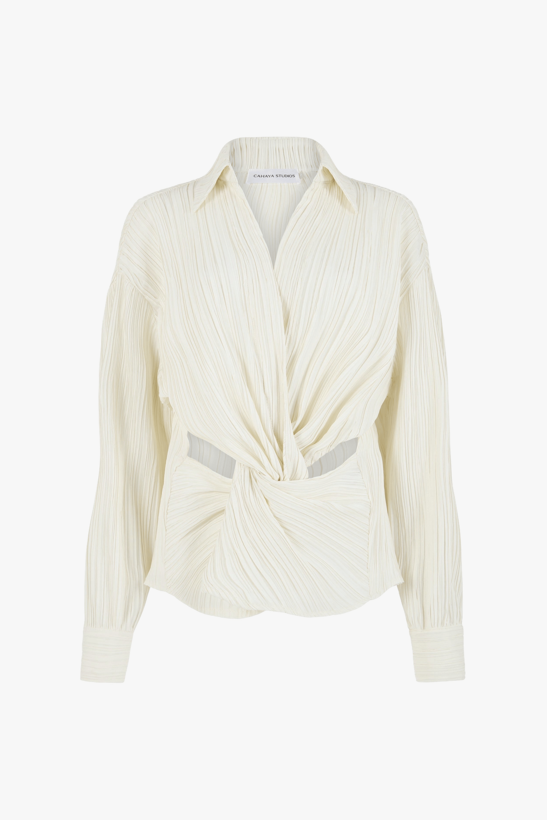 Tree Bark Cut Out Shirt - Ivory made by CAHAYA STUDIOS