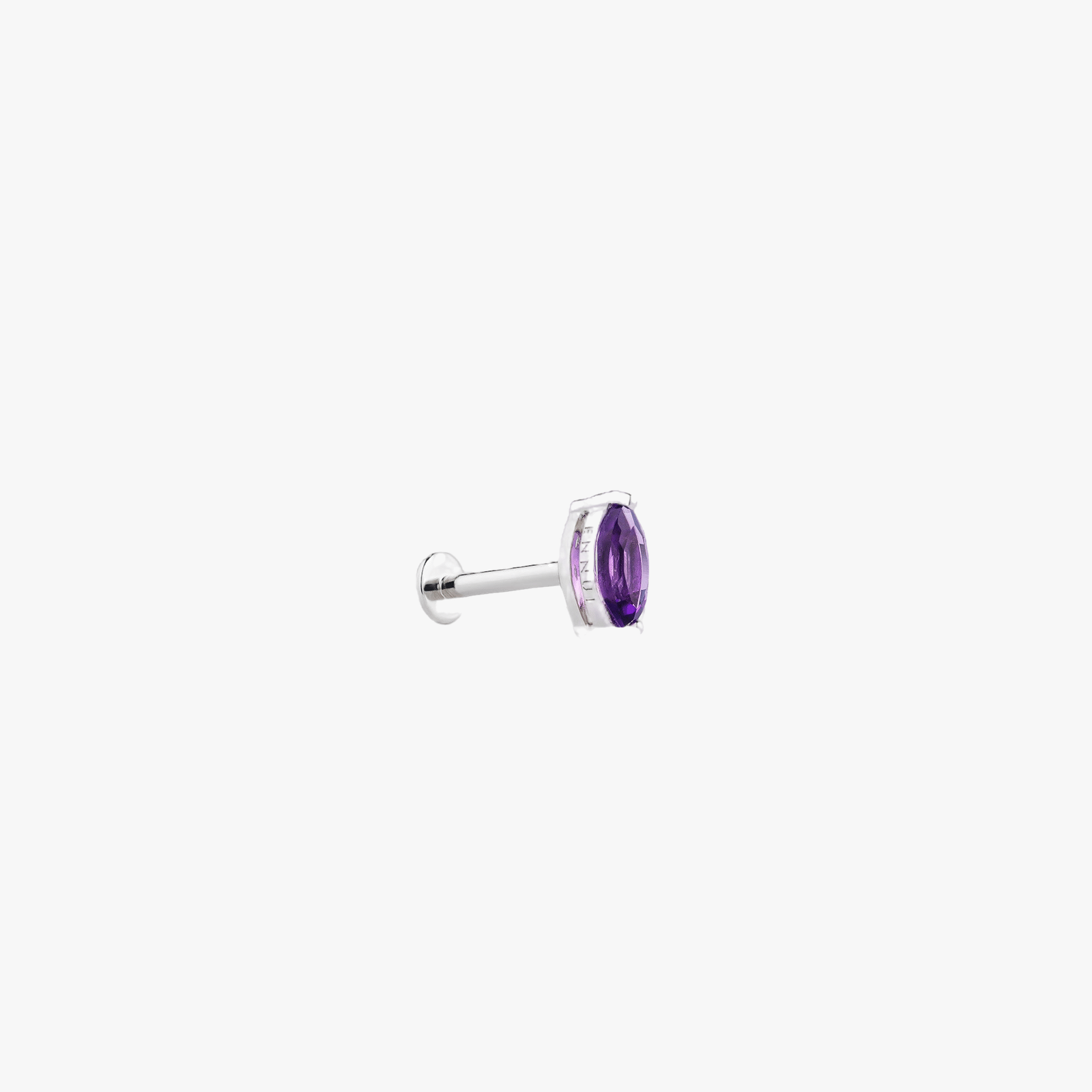 MARQUISE CUT AMETHYST LABRET - WHITE GOLD made by ENNUI